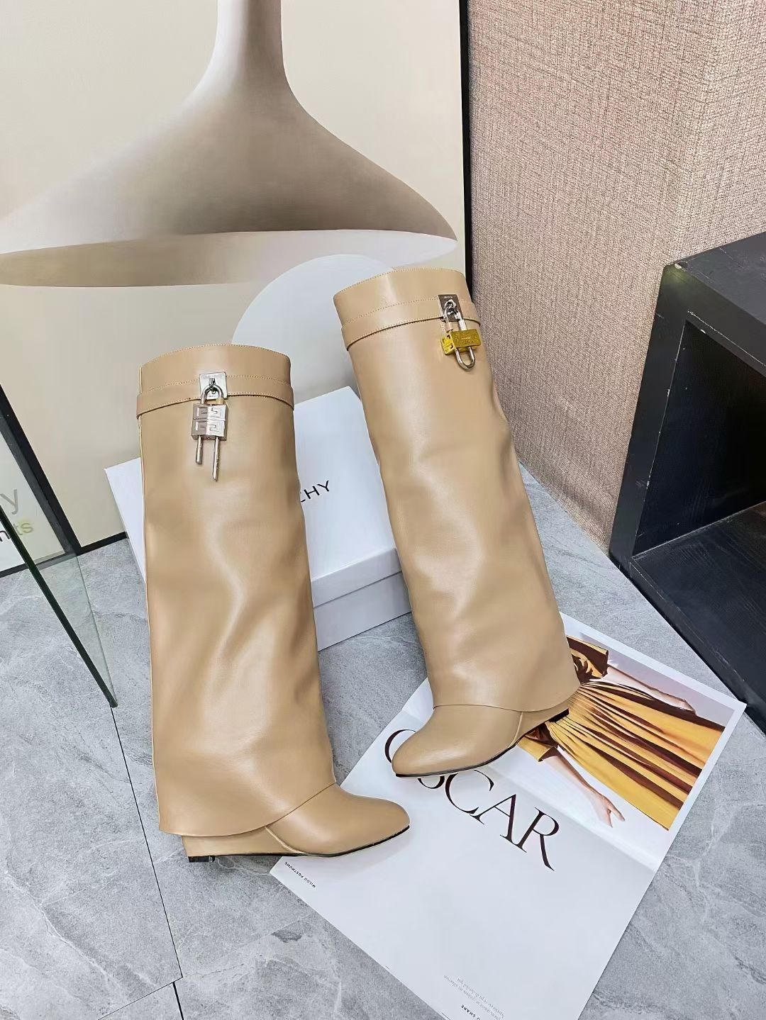 Givenchy Shark Lock Pant High Wedge Boots