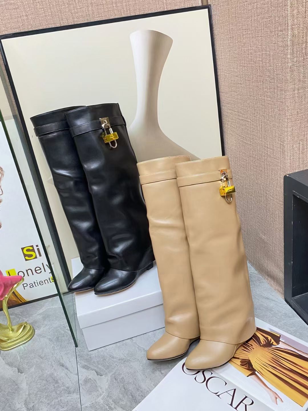 Givenchy Shark Lock Pant High Wedge Boots
