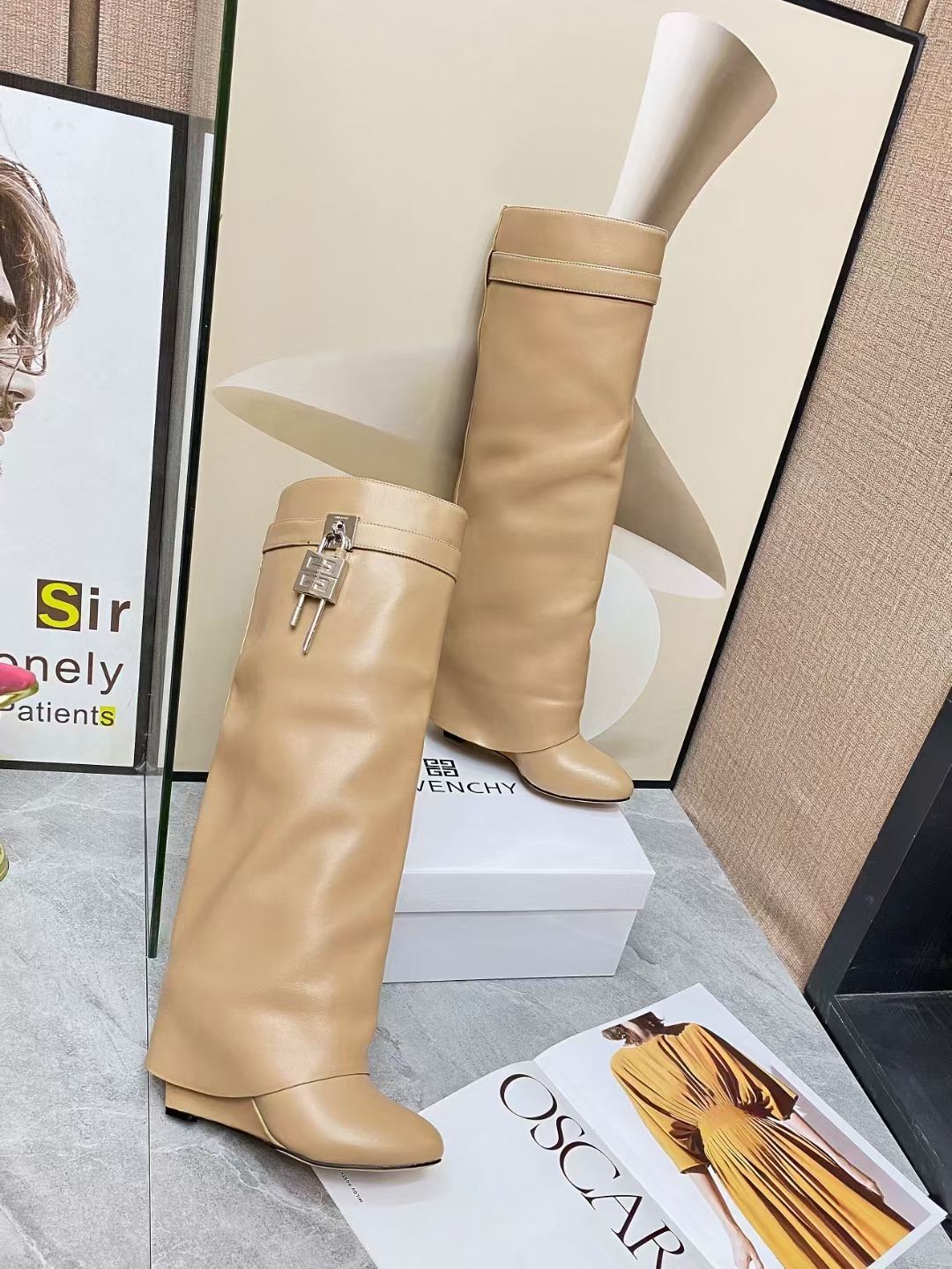 Givenchy Shark Lock Pant High Wedge Boots