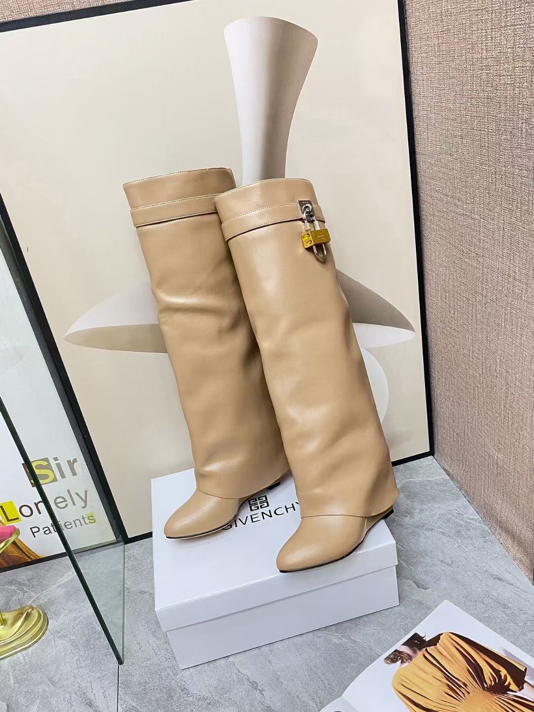 Givenchy Shark Lock Pant High Wedge Boots