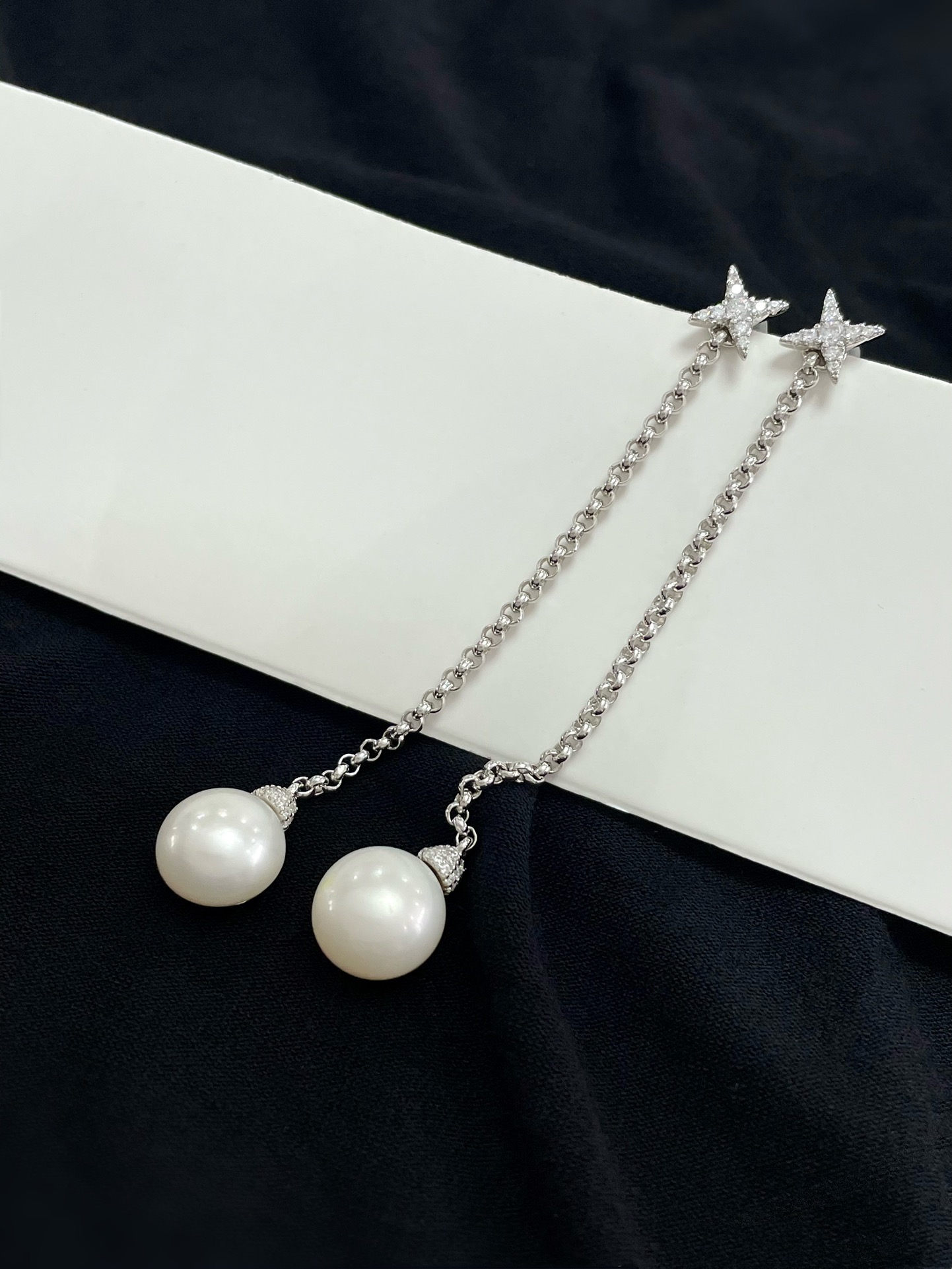 APM Monaco Sterling Silver Freshwater Pearl Star Drop Earrings for Women 2 i1706606779 1209 0