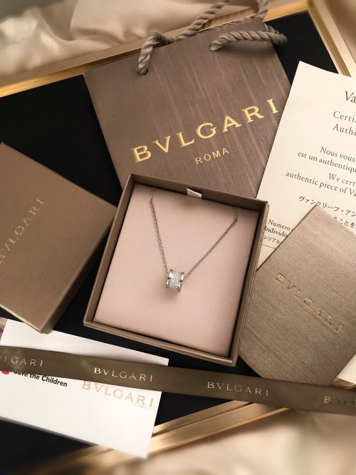 BVLGARI Diva's Dream Diamanten Hanger Ketting - Witgoud S925 Zilver 1 BVLGARI Diva's Dream Diamanten Hanger Ketting - Witgoud S925 Zilver