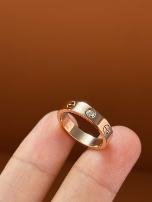 Cartier Love Ring in 925 Silver with Diamond Accent, Sizes 5-8 1 Cartier Love Ring in 925 Silver with Diamond Accent, Sizes 5-8
