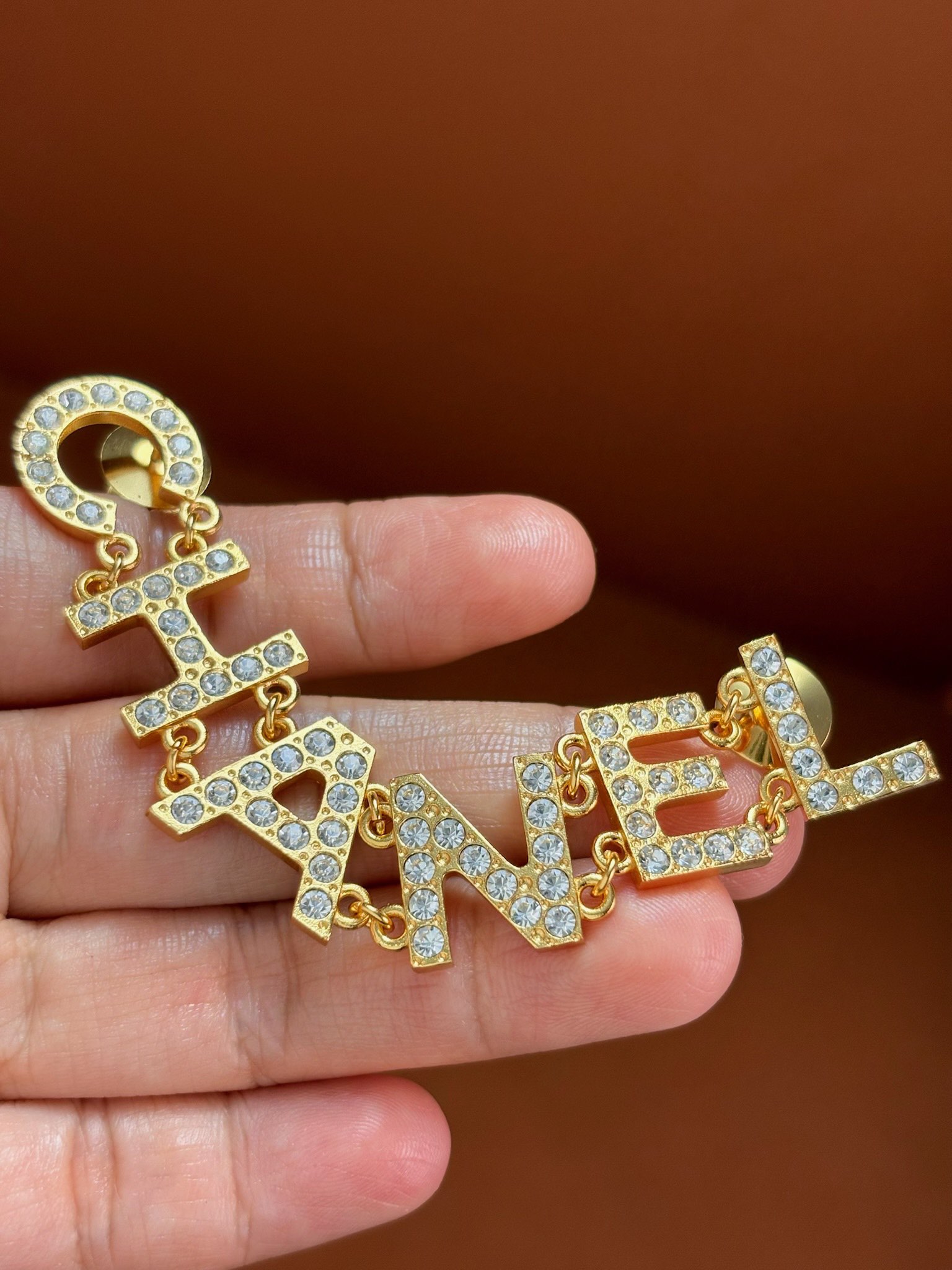 Chanel Letter Brooch Pin with Rhinestones | Luxury Jewelry 2 i1729424126 1418 2