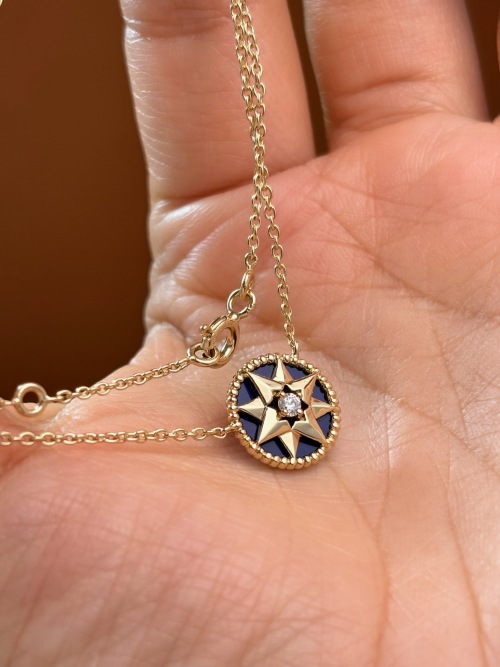 Dior Rose des Vents Necklace, S925 Silver, Diamond & Lapis Lazuli, 42cm 1 Dior Rose des Vents Necklace, S925 Silver, Diamond & Lapis Lazuli, 42cm