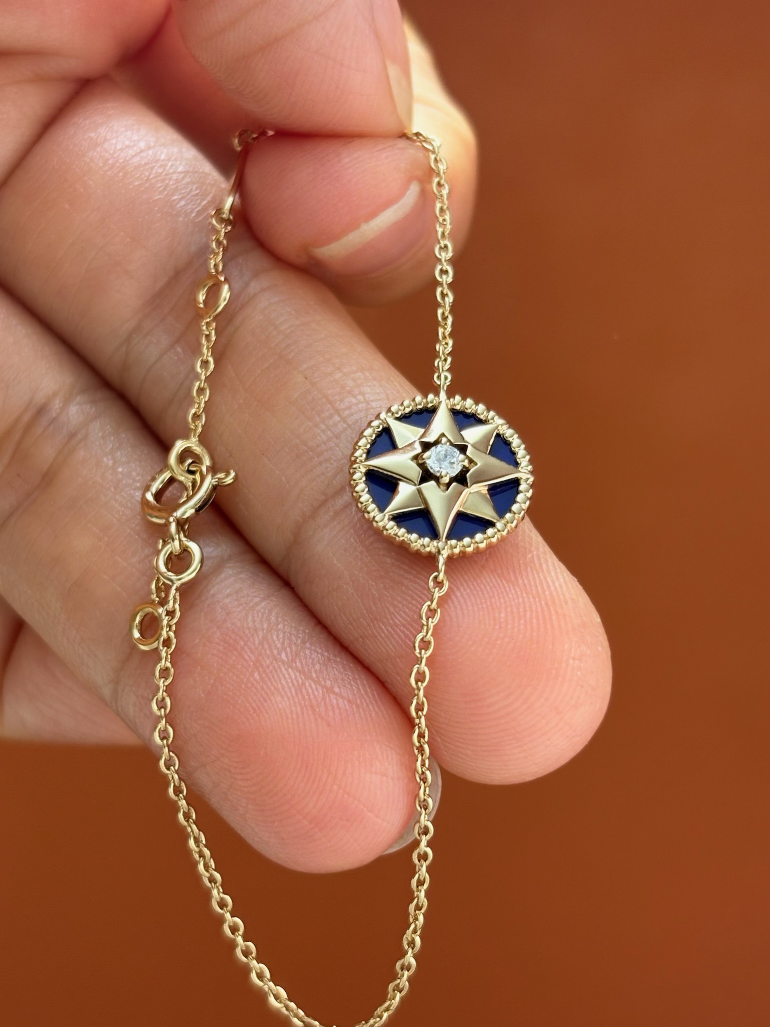 سوار ديور Rose des Vents من الفضة S925، نجمة بوصلة محظوظة