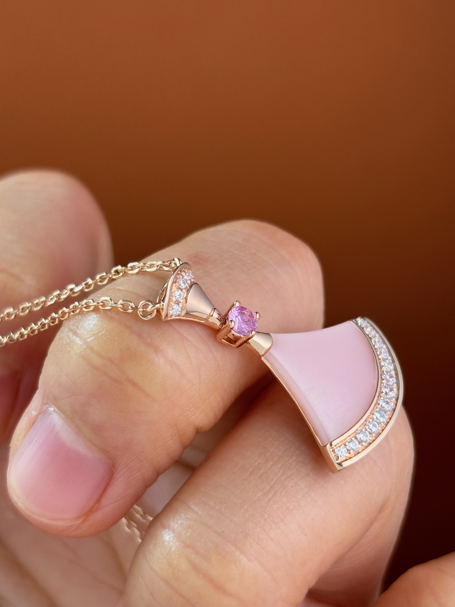 DIVAS’ DREAM Pink Opal Necklace, S925 Silver & Diamond Accent, 42cm 3 i1732788042 5870 1