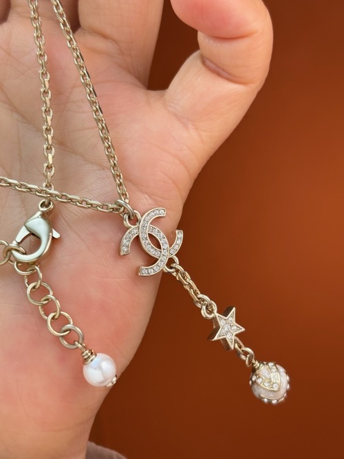 Chanel Full Diamond Pendant Tassel Necklace Classic Double C Star Crystal Ball 1 Chanel Full Diamond Pendant Tassel Necklace Classic Double C Star Crystal Ball