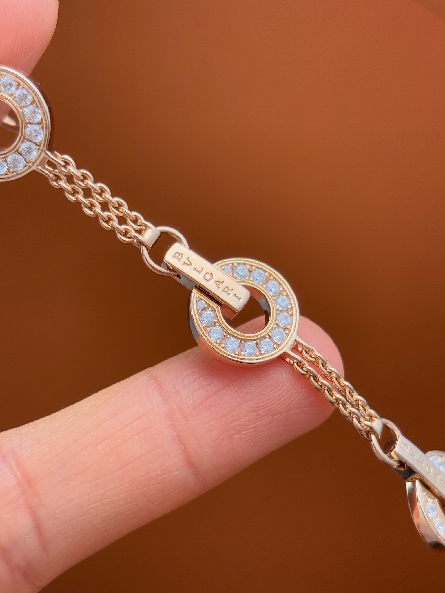 Bulgari Rose Gold Diamond Bracelet in 925 Sterling Silver for Women 5 i1737548780 534 0