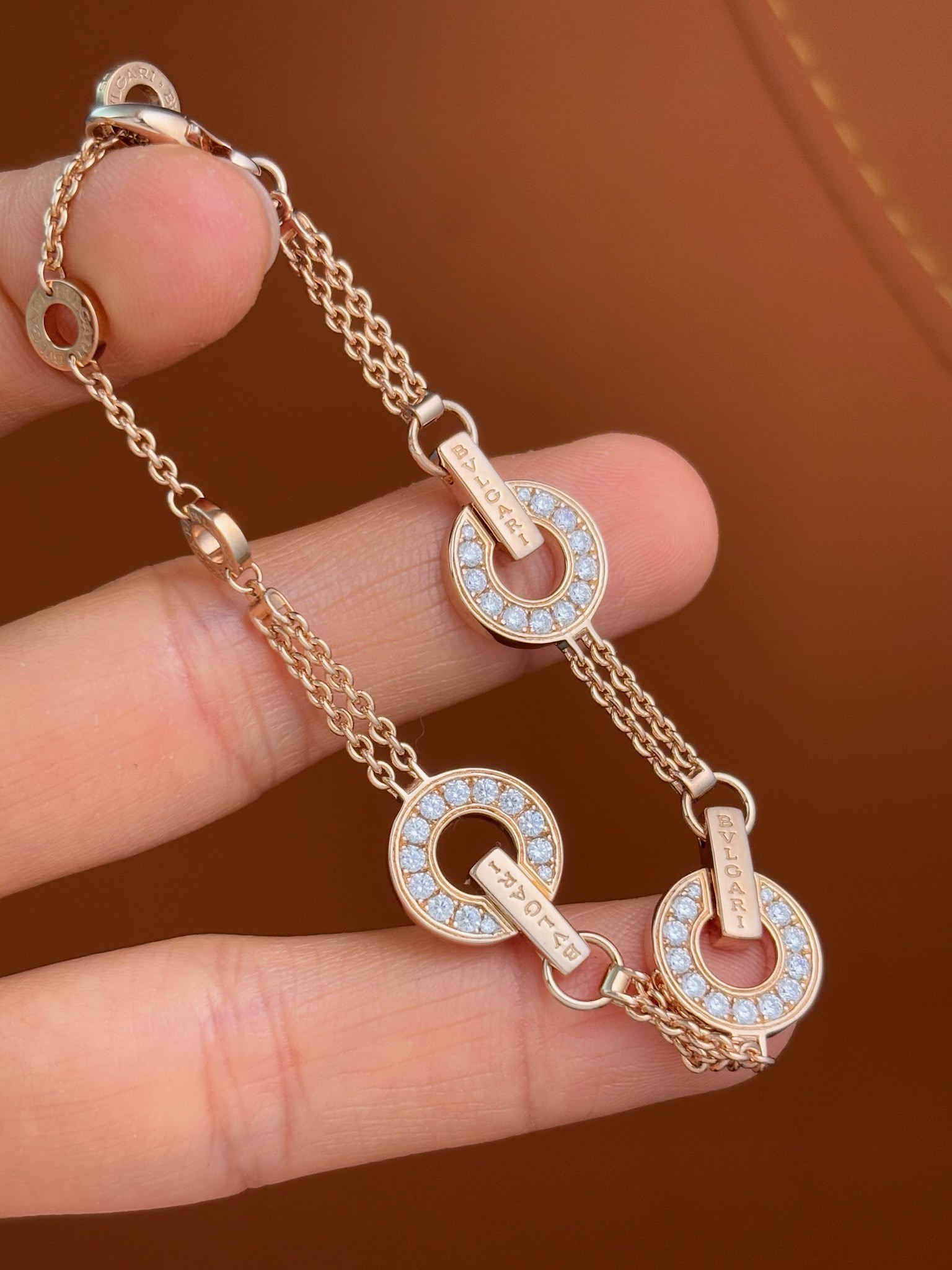 Bulgari Rose Gold Diamond Bracelet in 925 Sterling Silver for Women 2 i1737548781 2767 4