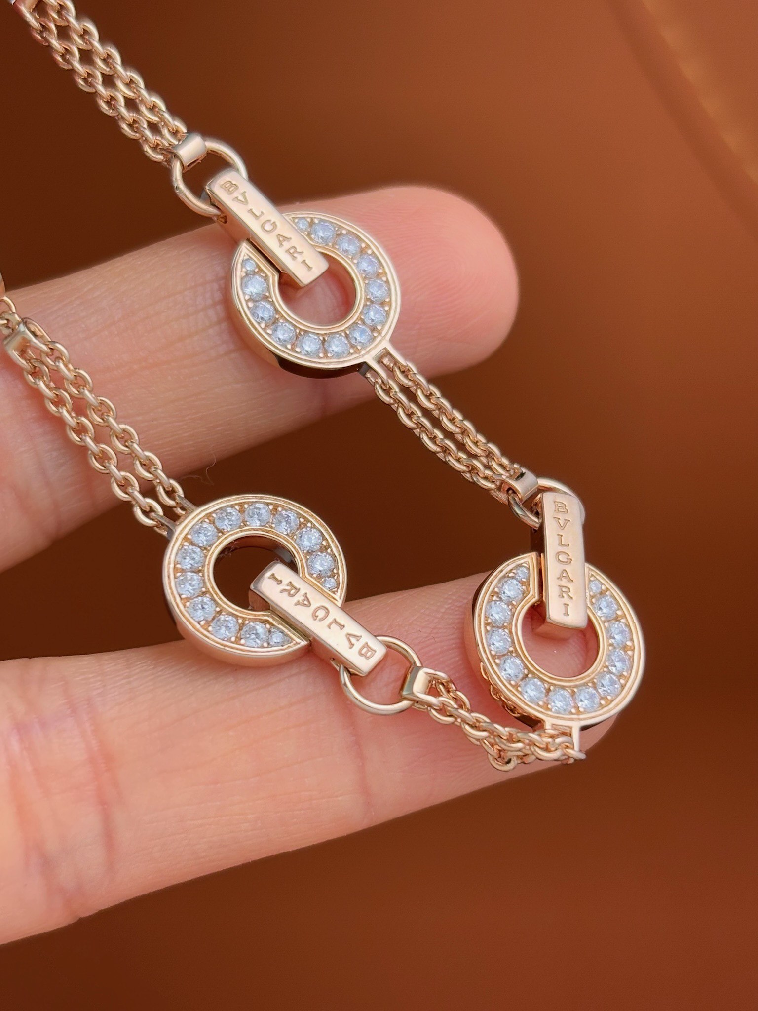 Bulgari Rose Gold Diamond Bracelet in 925 Sterling Silver for Women 3 i1737548781 3491 5