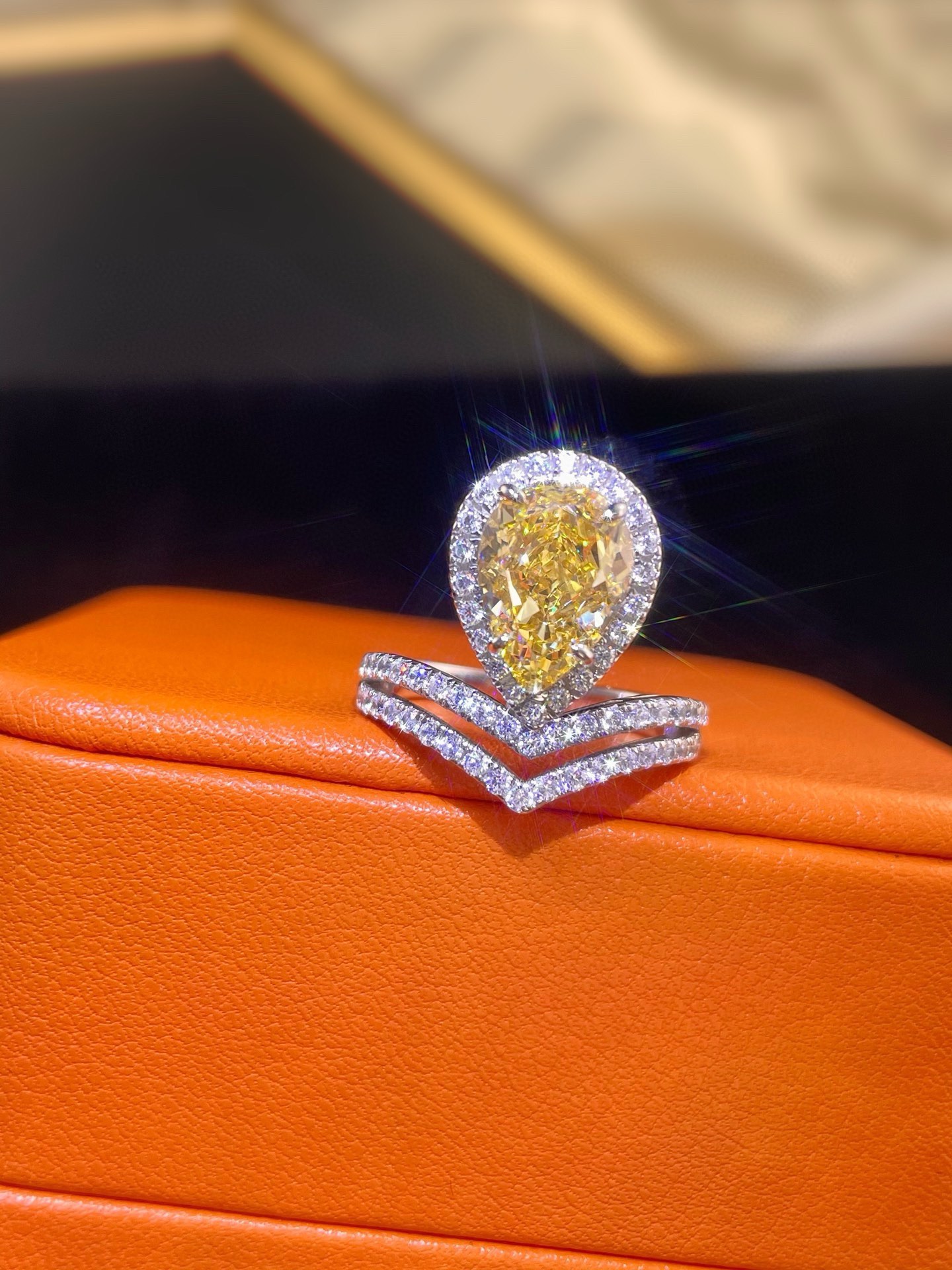 Crown Yellow Diamond Ring,S925 Silver,High-end Design,Perfect for Adding Love 7 i1737810918 156 0