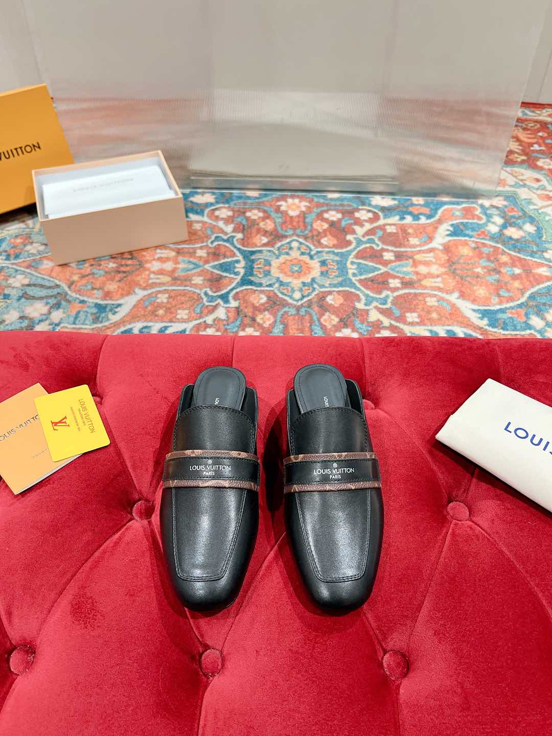 Louis Vuitton Women's Leather & Monogram Mules, Classic & Stylish 3 i1735070310664 5533 0 0