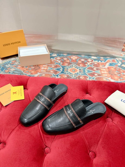 Louis Vuitton Women's Leather & Monogram Mules, Classic & Stylish 24 Louis Vuitton Women's Leather & Monogram Mules, Classic & Stylish