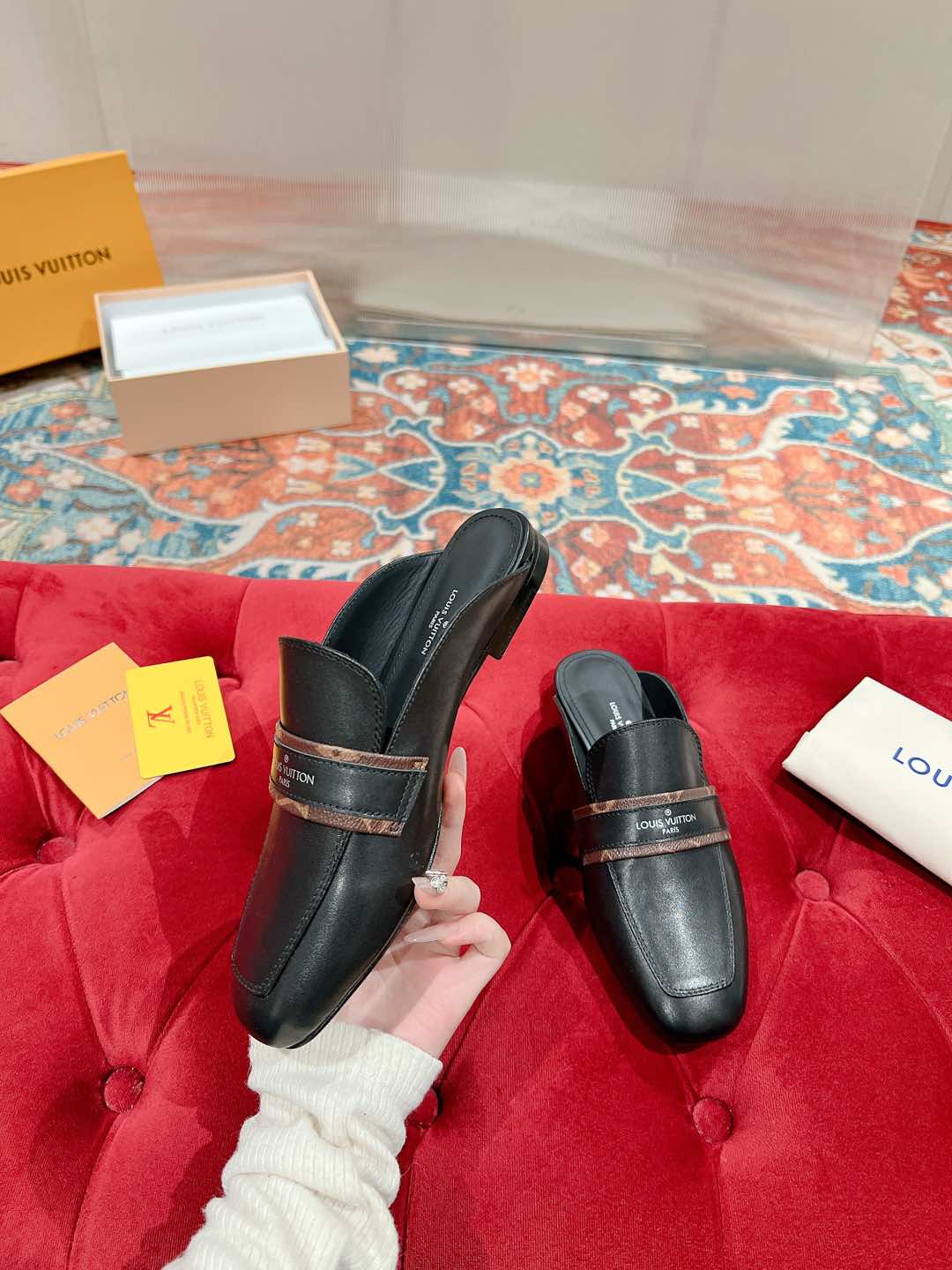 Louis Vuitton Women's Leather & Monogram Mules, Classic & Stylish 5 i1735070310988 5517 0 2