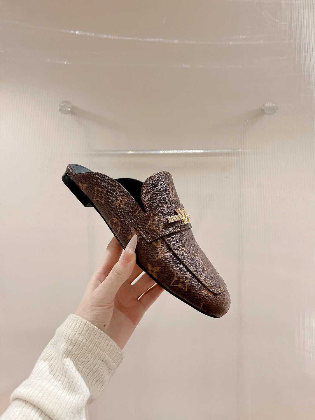Louis Vuitton Women's Brown Leather Mules with Iconic LV Monogram 4 i1735070484652 8011 0 6
