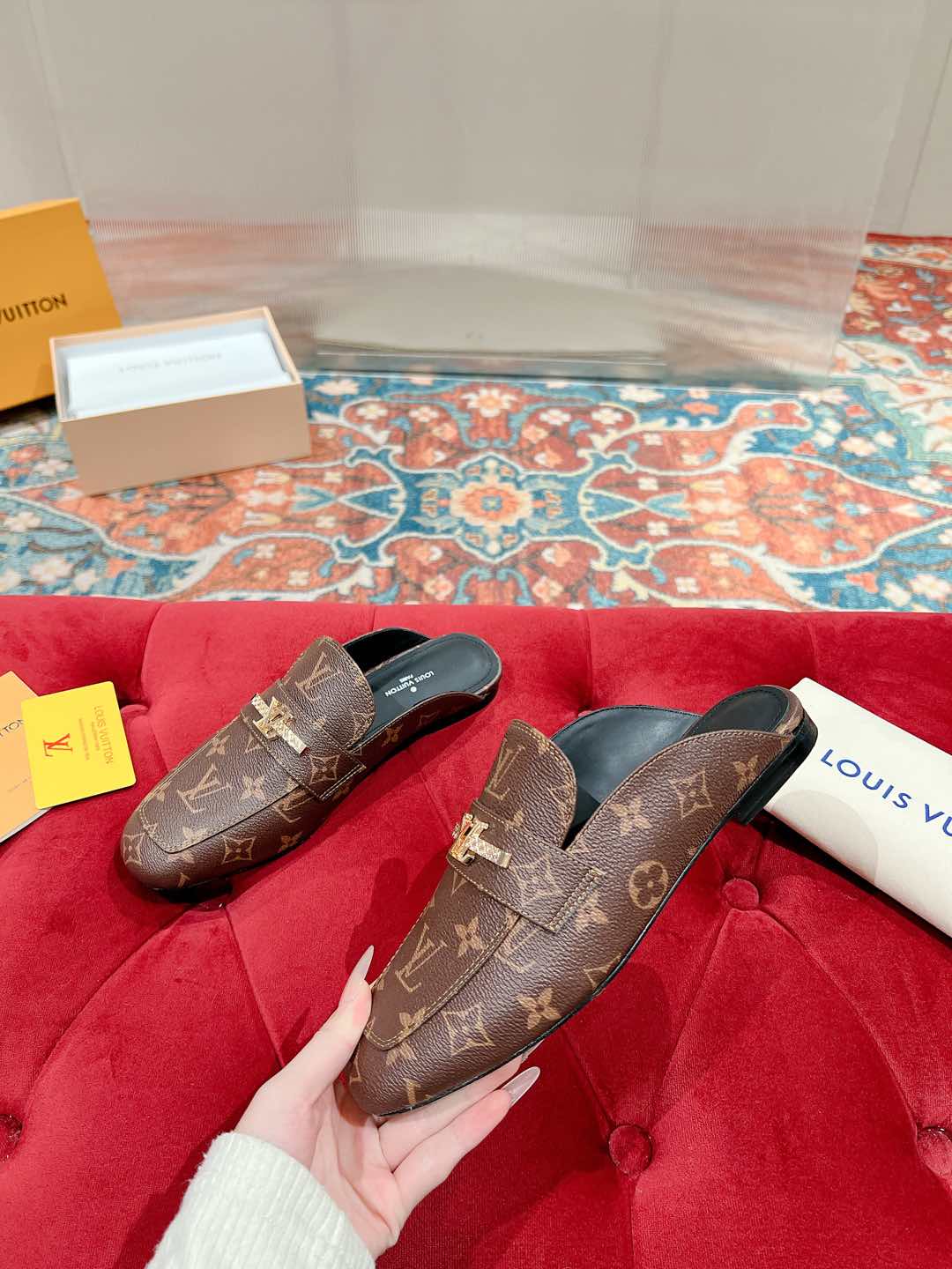 Louis Vuitton Women's Brown Leather Mules with Iconic LV Monogram 5 i1735070484734 4938 0 1