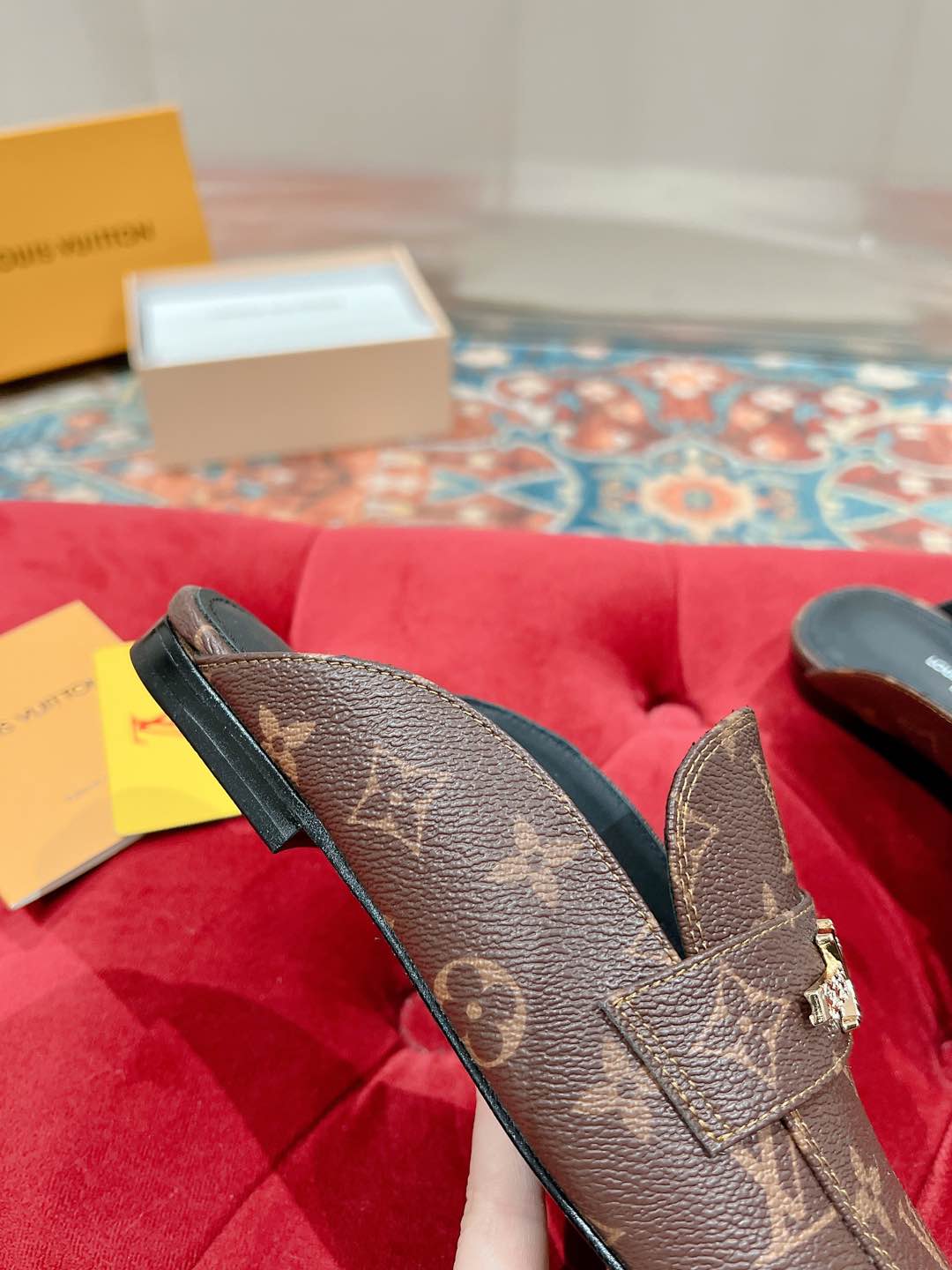 Louis Vuitton Women's Brown Leather Mules with Iconic LV Monogram 10 i1735070485194 3986 0 4
