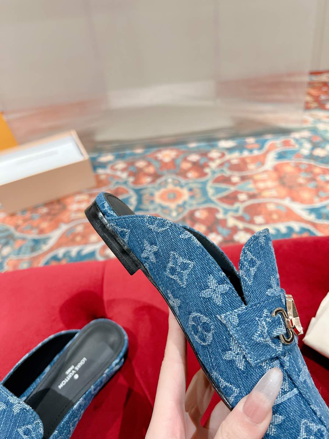 Louis Vuitton Denim Monogram Mules with Gold-Tone Hardware 10 i1735070930706 3561 0 4