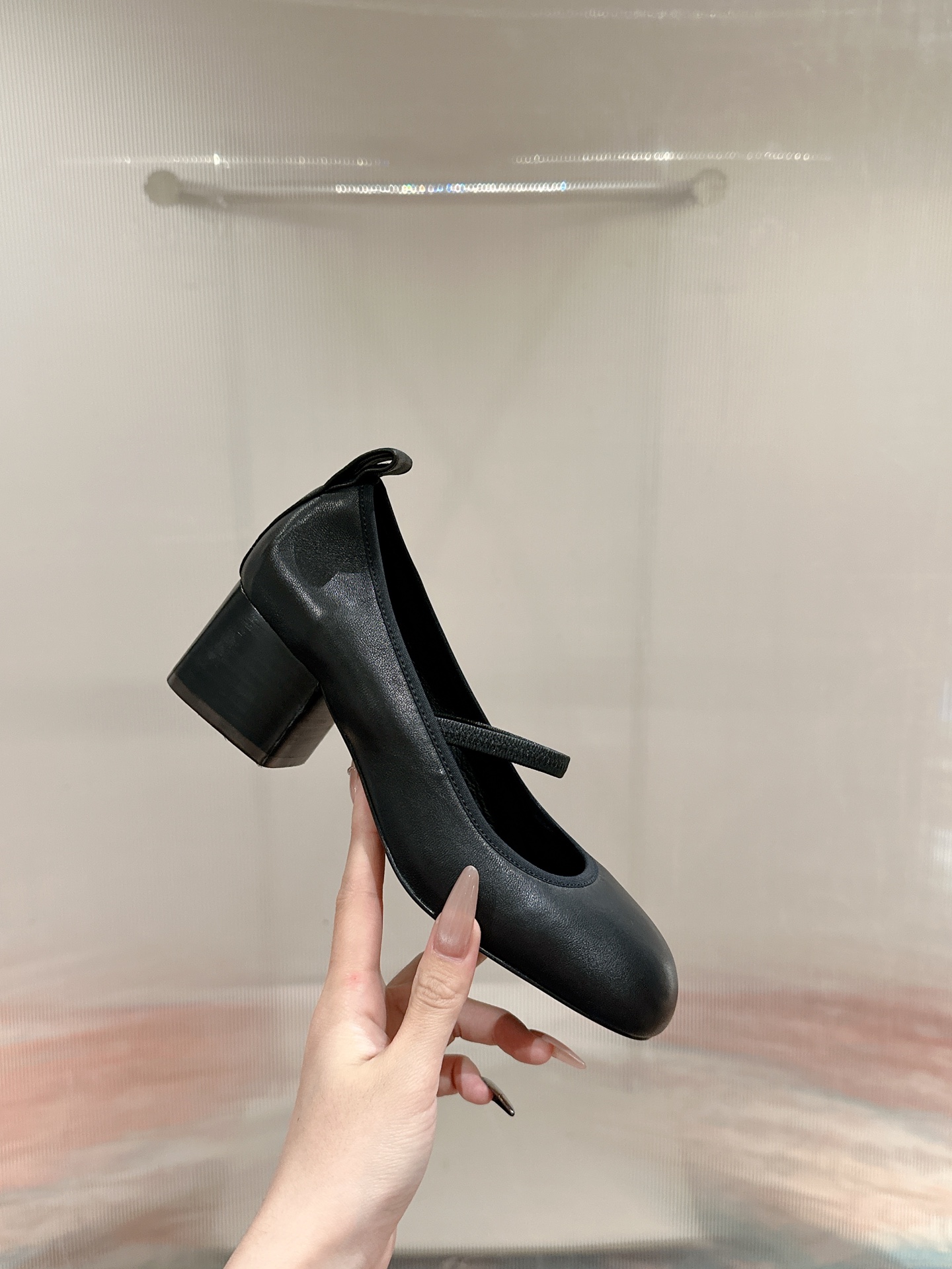 Lemaire Inspired Mary Jane Block Heel Leather Pumps for Women