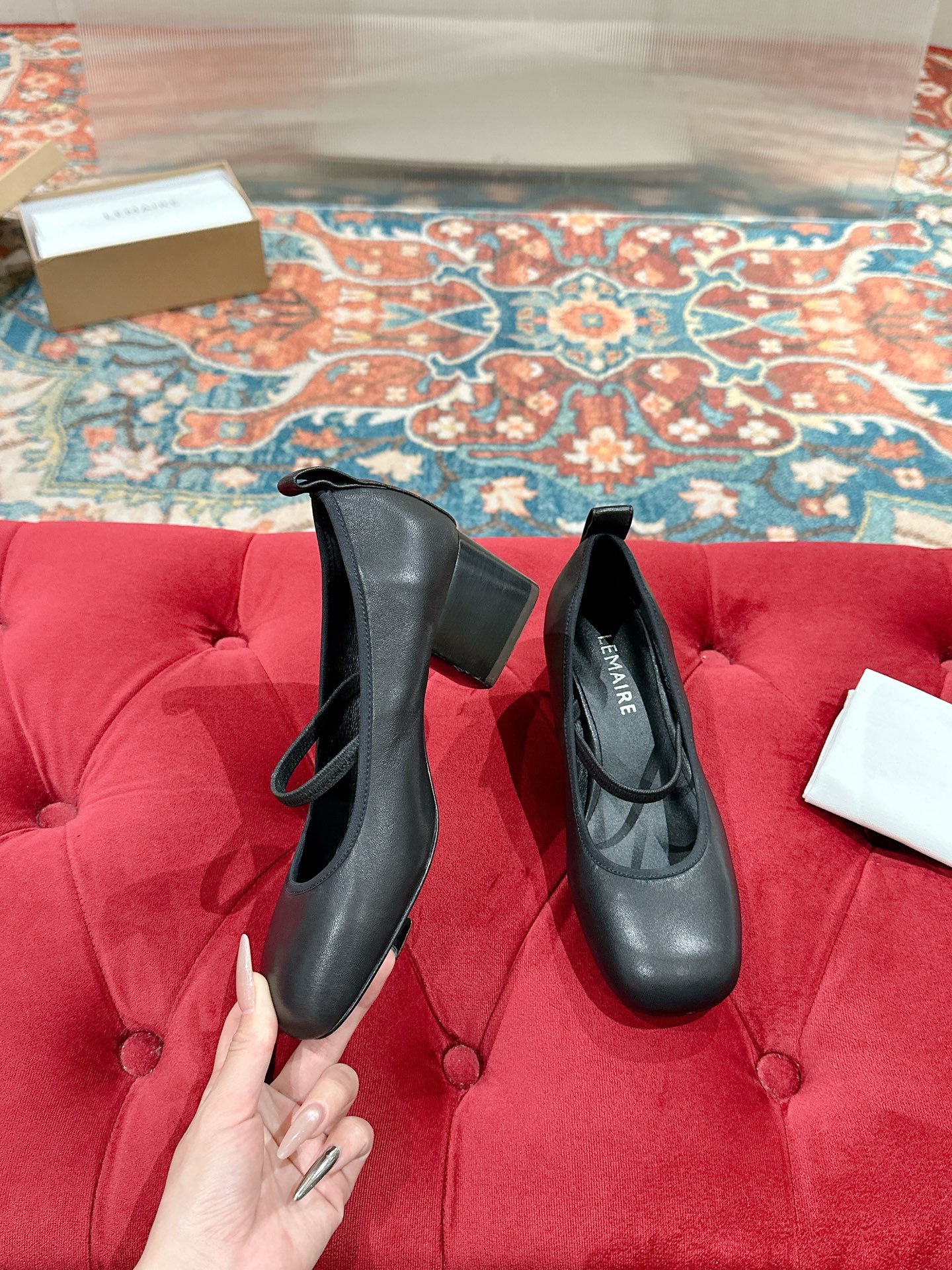 Lemaire Inspired Mary Jane Block Heel Leather Pumps for Women 4 i1739957532417 8246 0 4