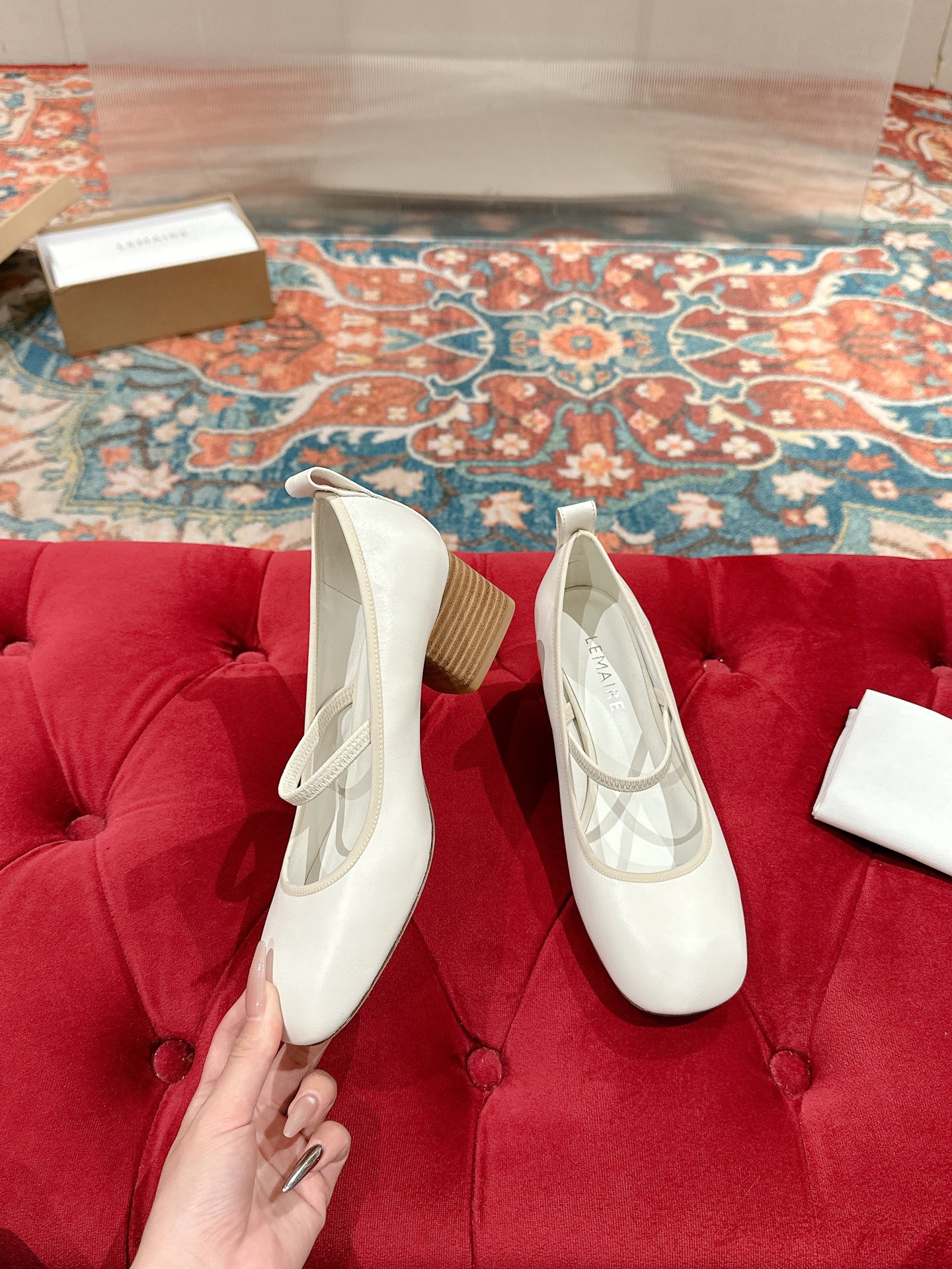 Lemaire Style Mary Jane Shoes, Round Toe, Sheepskin Leather, Women's Heels 5 i1739958115999 7190 0 2