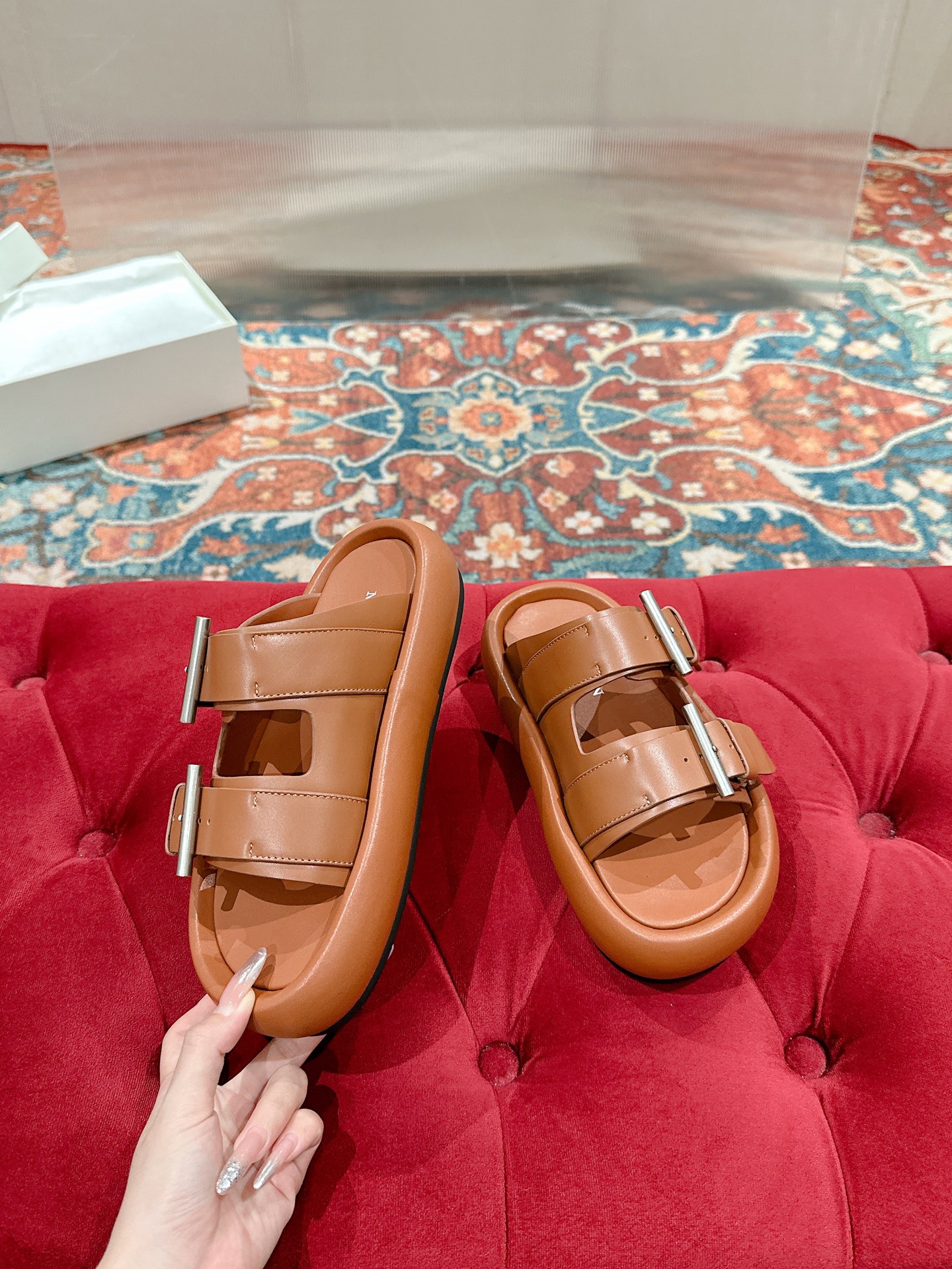 McQueen’s Arc-Handed Bullskin Shoes: Female P650 Male 10