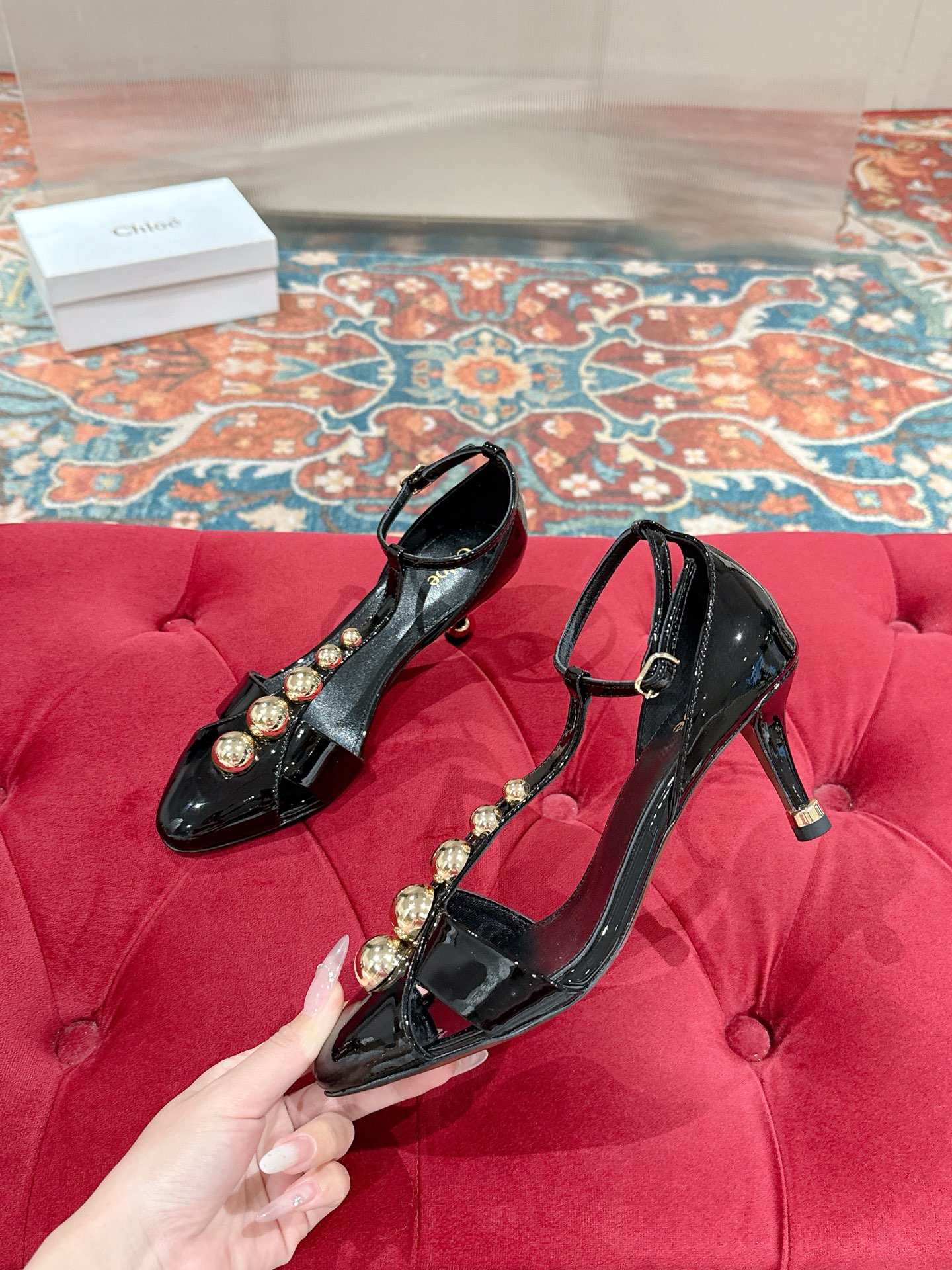 Chloé Cleiat T-Strap Heeled Sandals