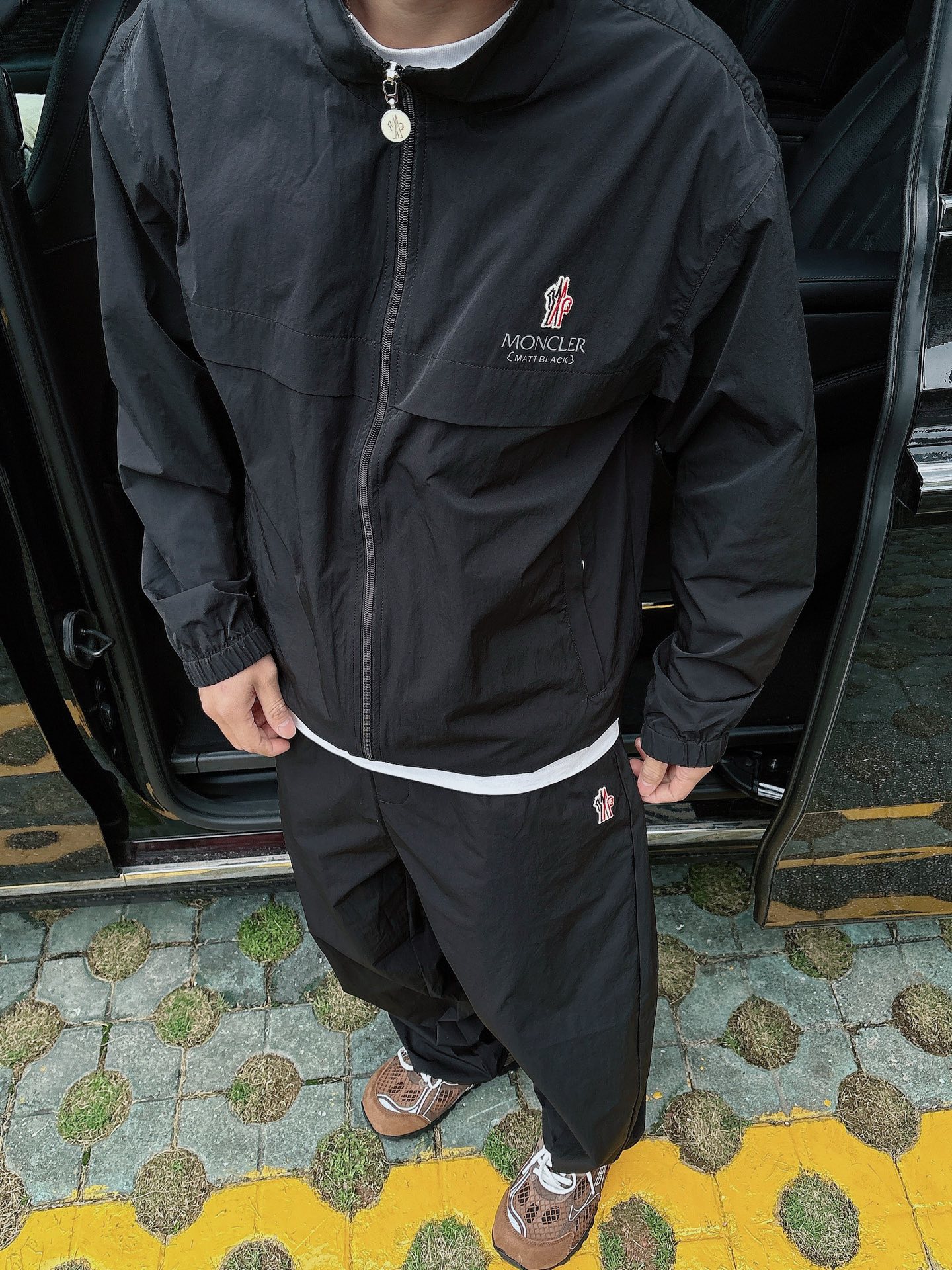 出货 蒙口 一款四季组合面料 上新🈺25ss早春运动套装尼龙风衣➕卫裤 现货秒发本款运动衫为轻盈科技面料