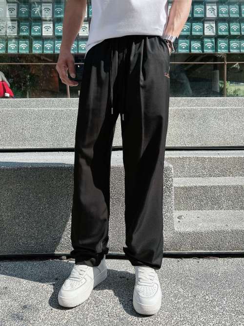 Men's Tencel Lounge Pants - Elastic Waistband, Embroidered Logo 1 Men's Tencel Lounge Pants - Elastic Waistband, Embroidered Logo