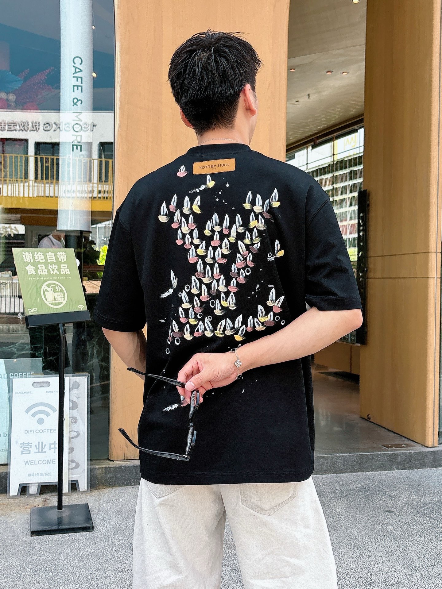 。lv 手绘上新25 SS 新疆长绒棉 上身舒适亲肤 纯棉质感 经典百搭 黑白 码数M-3Xl