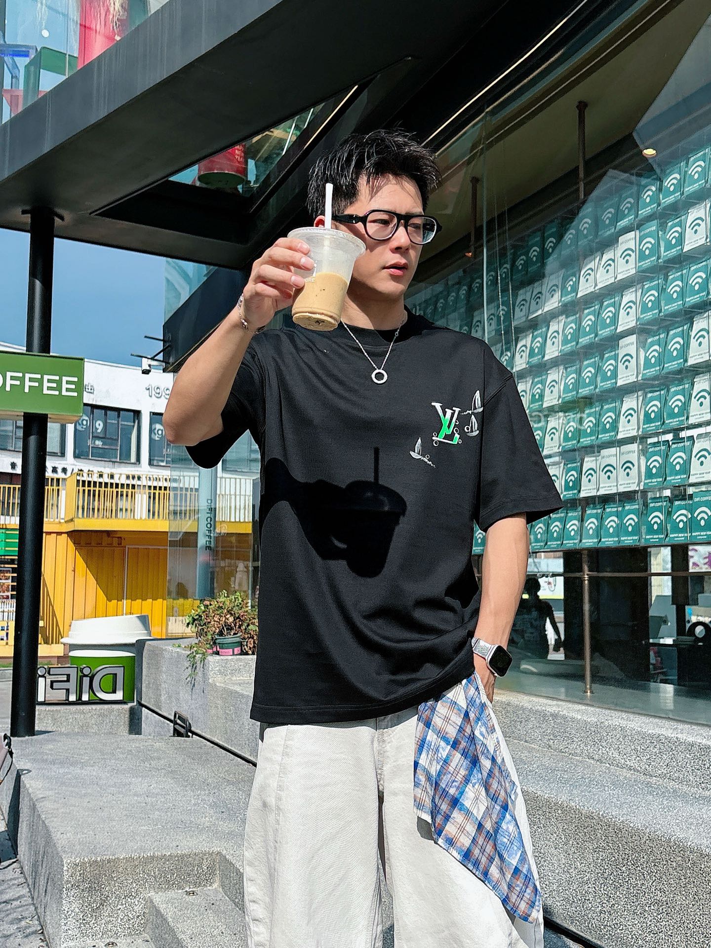 。lv 手绘上新25 SS 新疆长绒棉 上身舒适亲肤 纯棉质感 经典百搭 黑白 码数M-3Xl