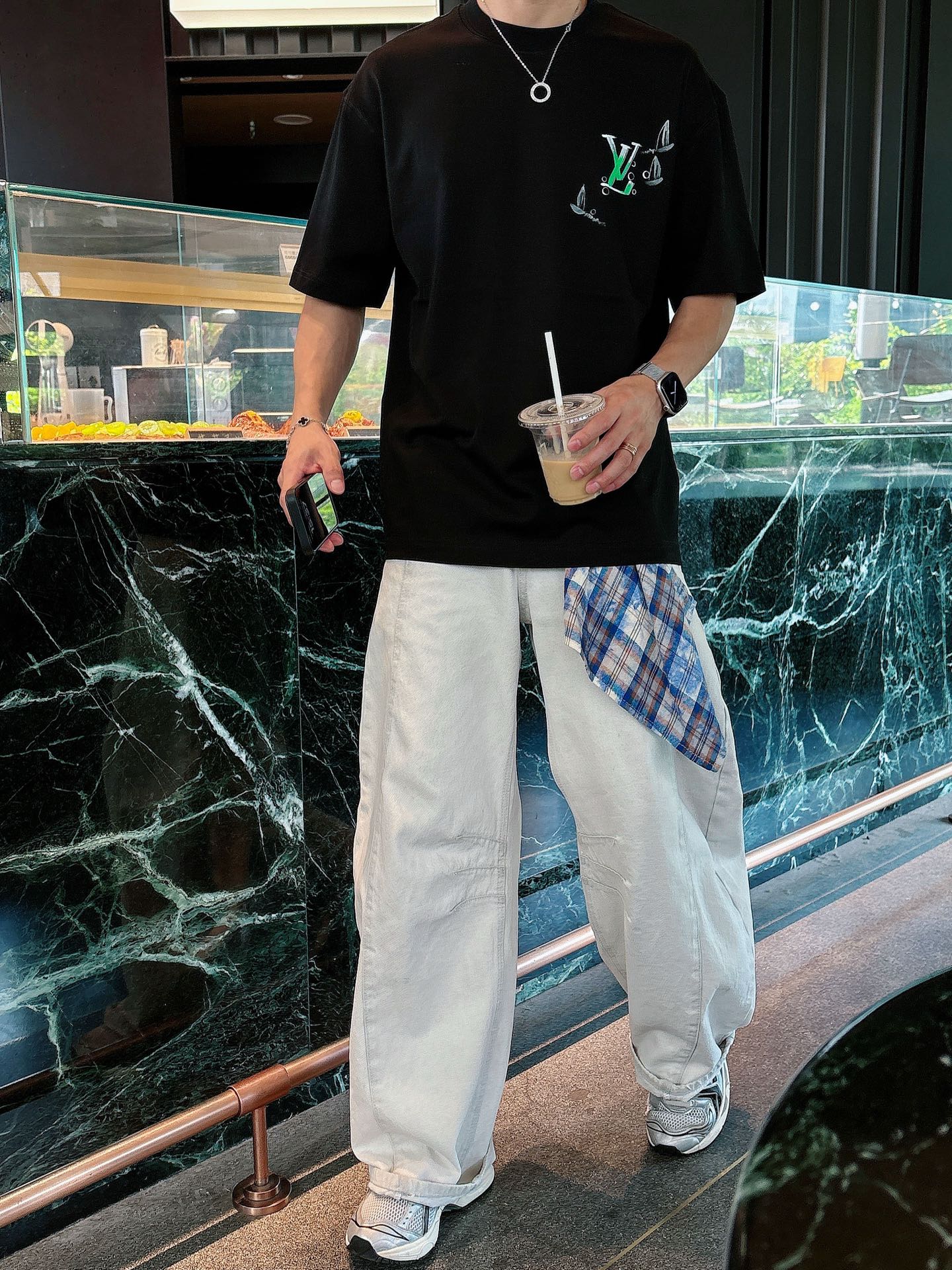 。lv 手绘上新25 SS 新疆长绒棉 上身舒适亲肤 纯棉质感 经典百搭 黑白 码数M-3Xl