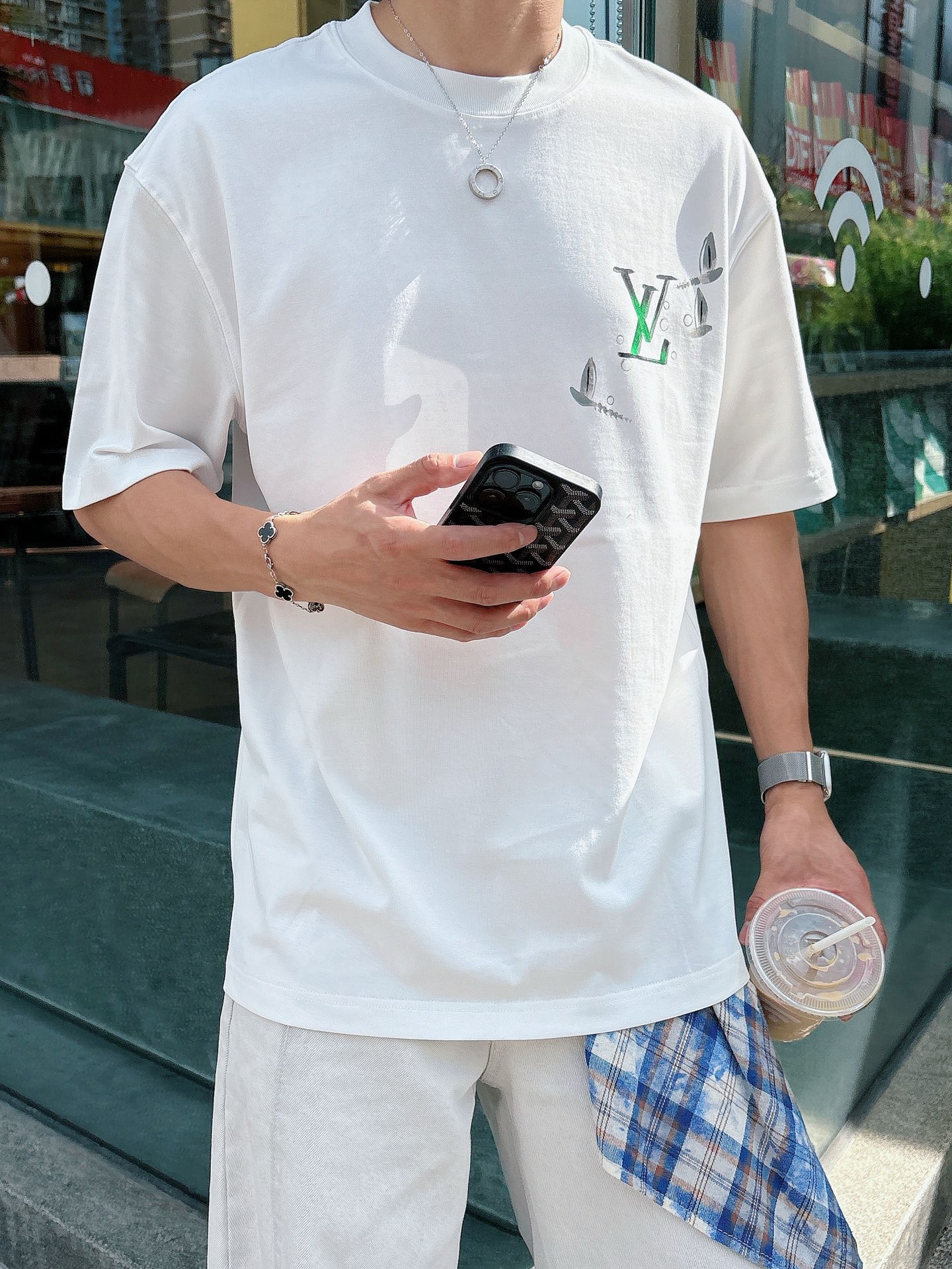 。lv 手绘上新25 SS 新疆长绒棉 上身舒适亲肤 纯棉质感 经典百搭 黑白 码数M-3Xl