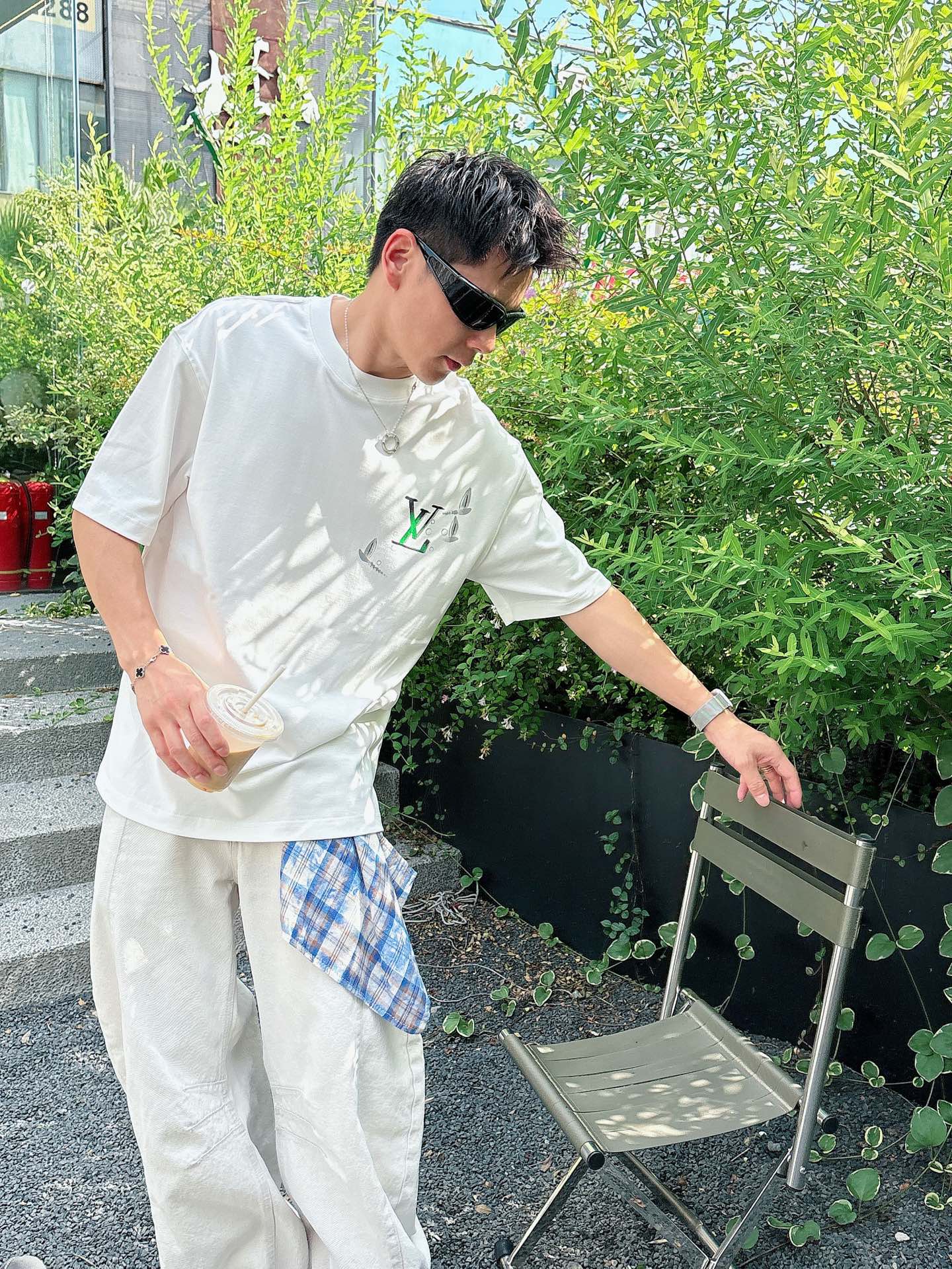 。lv 手绘上新25 SS 新疆长绒棉 上身舒适亲肤 纯棉质感 经典百搭 黑白 码数M-3Xl