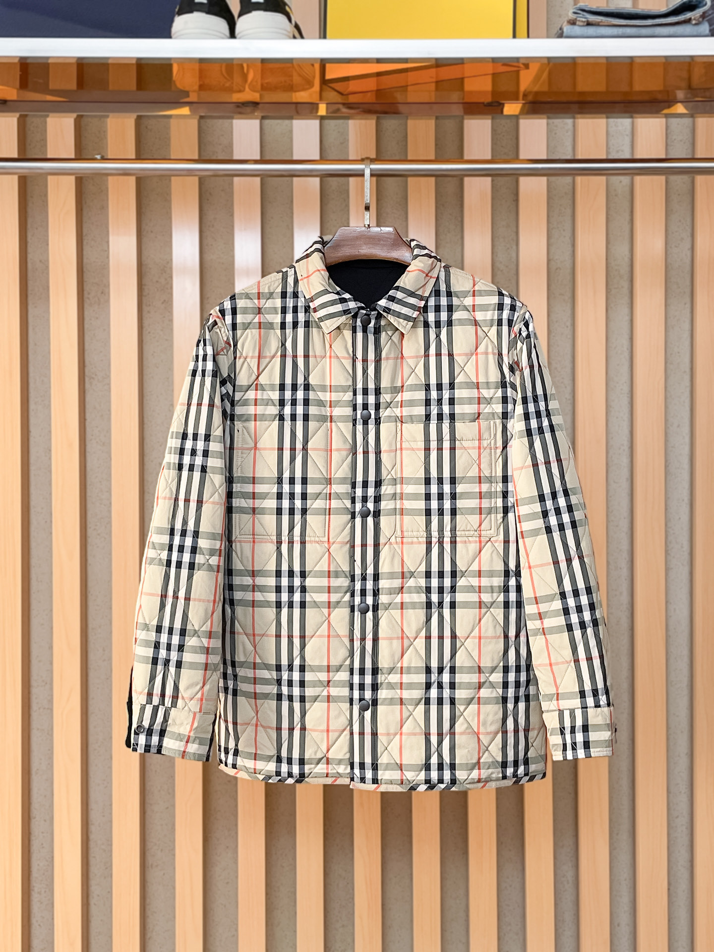 。BBR 2024秋冬新款🌟经典格子双面翻领棉衣🔥码数：48-56