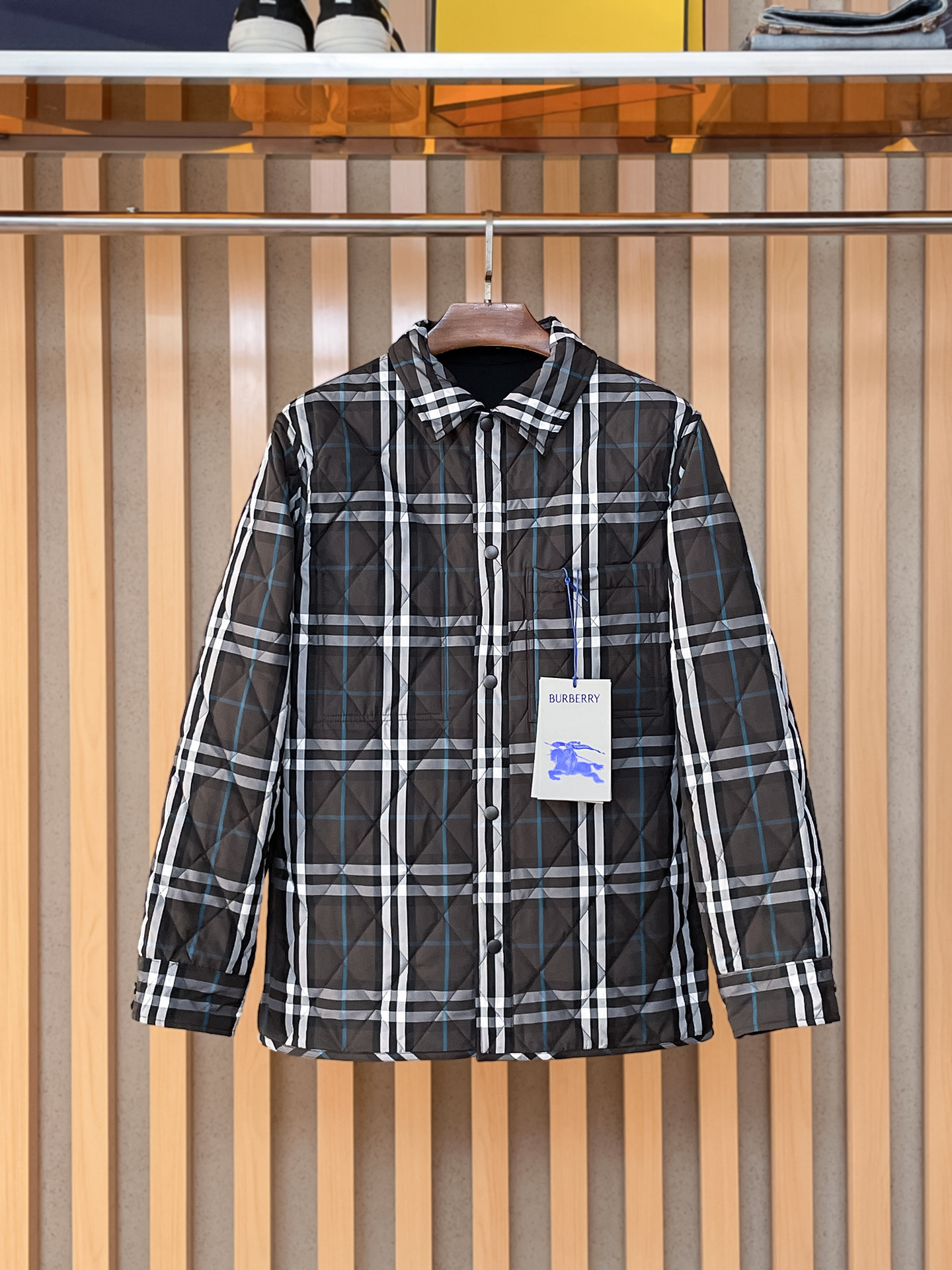 。BBR 2024秋冬新款🌟经典格子双面翻领棉衣🔥码数：48-56