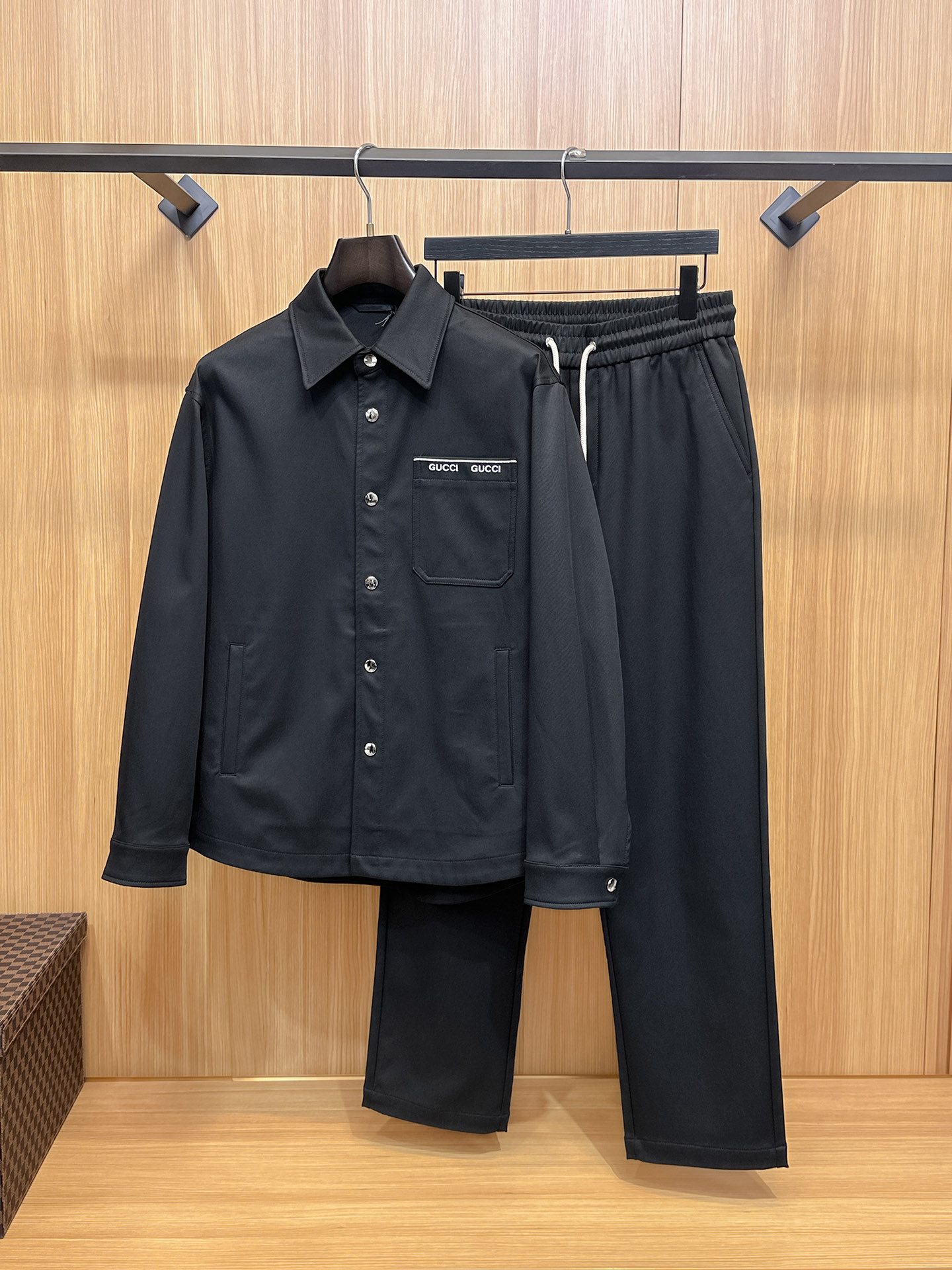 Gucci Men's Black Jacket and Trousers Set - Runway Collection - 2025