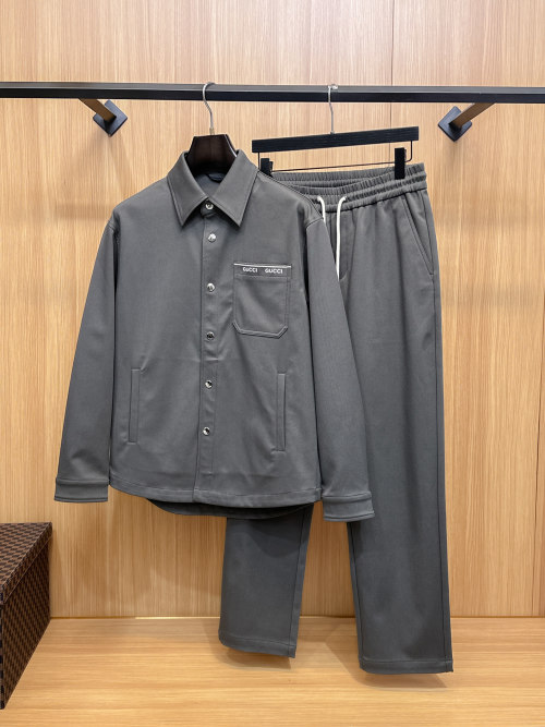 Gucci Men's Gray Jacket and Pants Set - Stylish and Comfortable Outfit 1 Gucci Men's Gray Jacket and Pants Set - Stylish and Comfortable Outfit