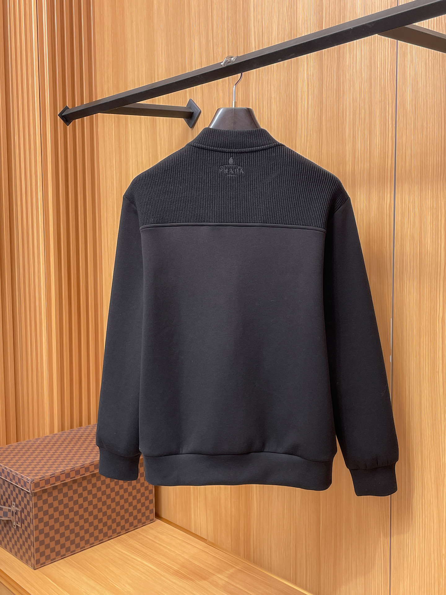 Prada Men's Wool Blend Pullover Knit Sweatshirt with Geometric Pocket 9 i1758040983232 8357 0 7
