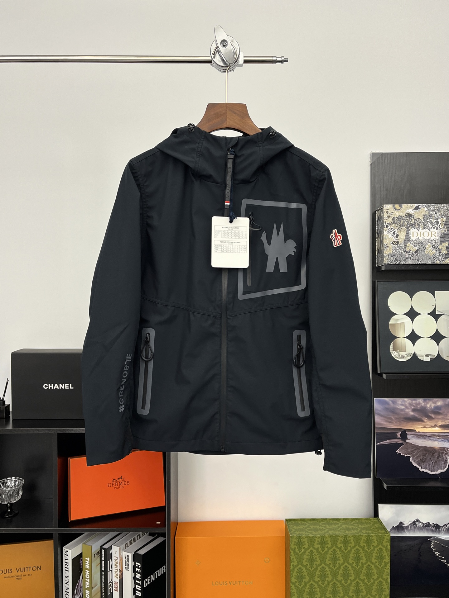 Moncler Outdoor Black Windbreaker Jacket | Waterproof & Stylish