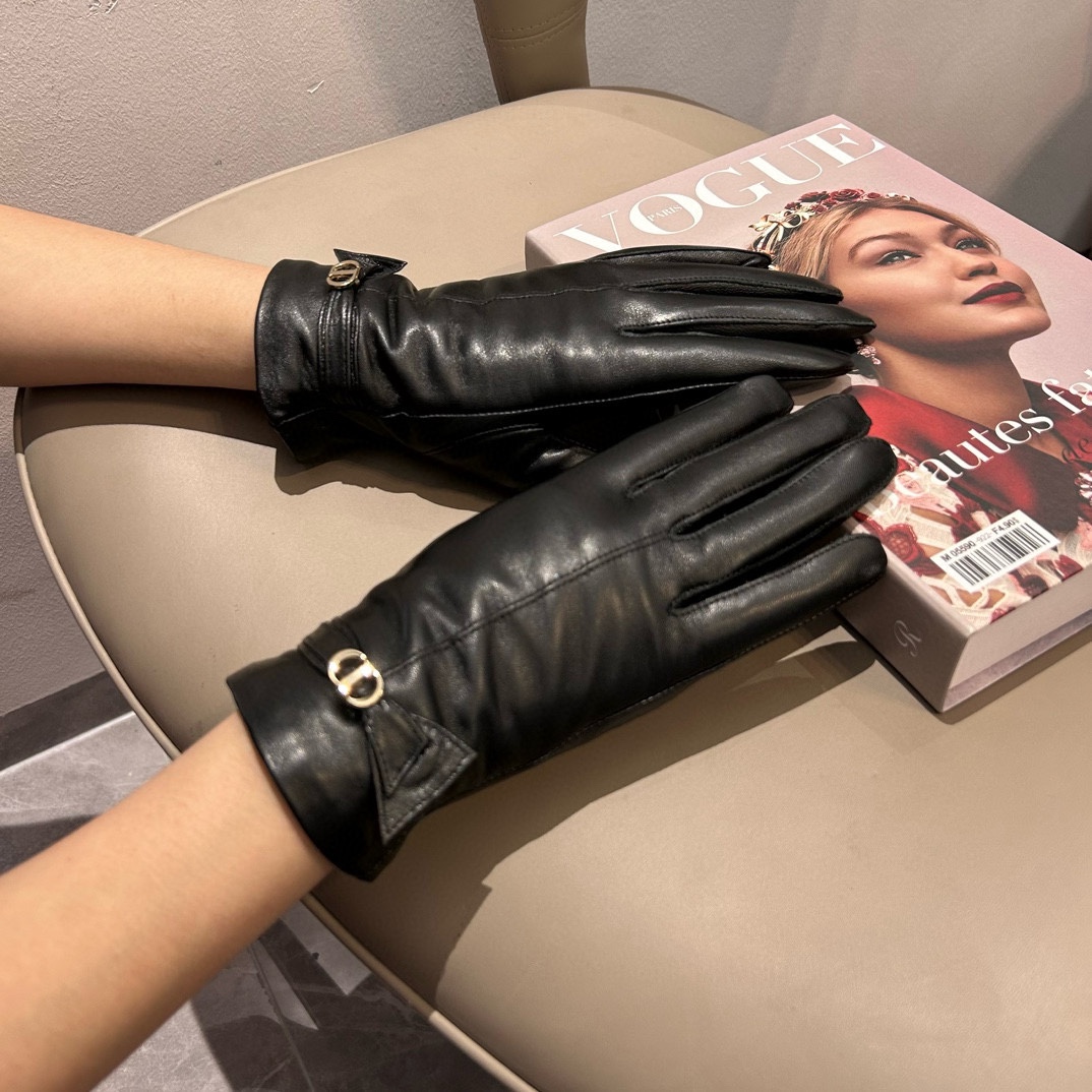 Dior Guantes Réplica de alta calidad 1: 1
 Mujeres Cachemira Piel oveja