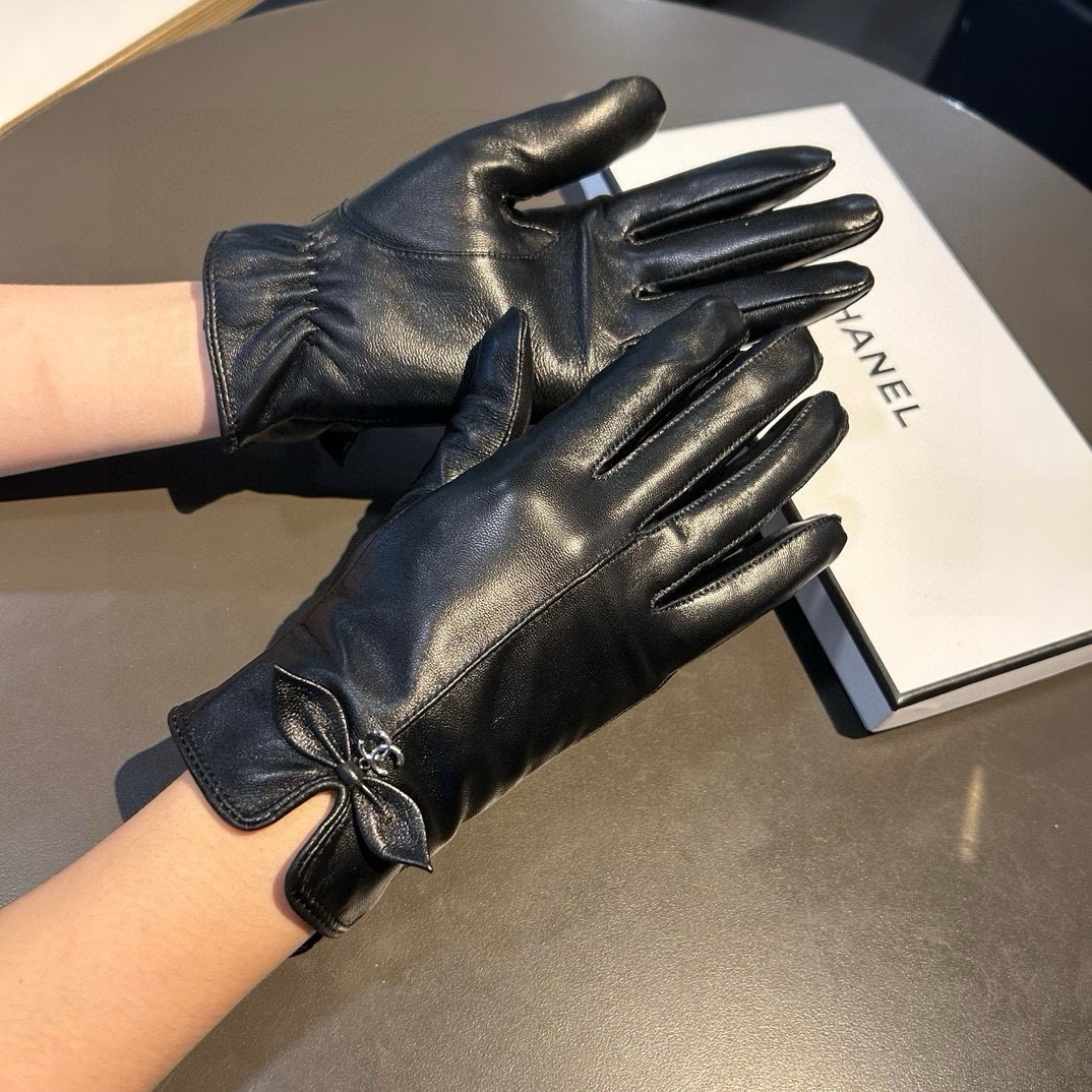 Chanel Guantes Mujeres Cachemira Piel de oveja