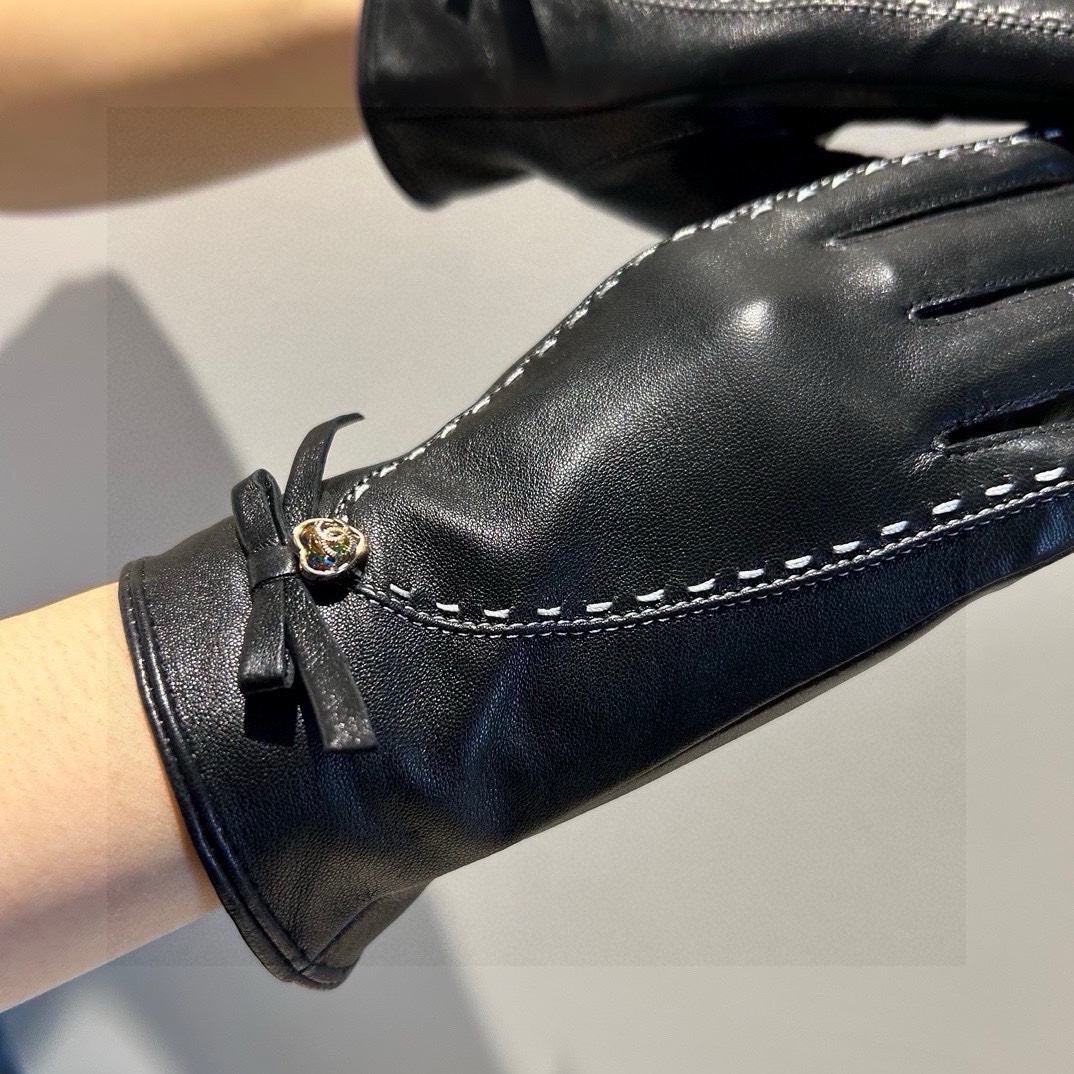 Chanel Guantes Mujeres Cachemira Piel de oveja