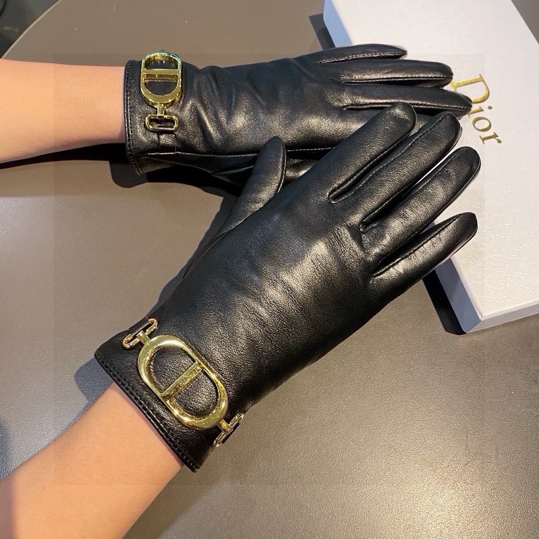 Dior Guantes Mujeres Cachemira Piel de oveja