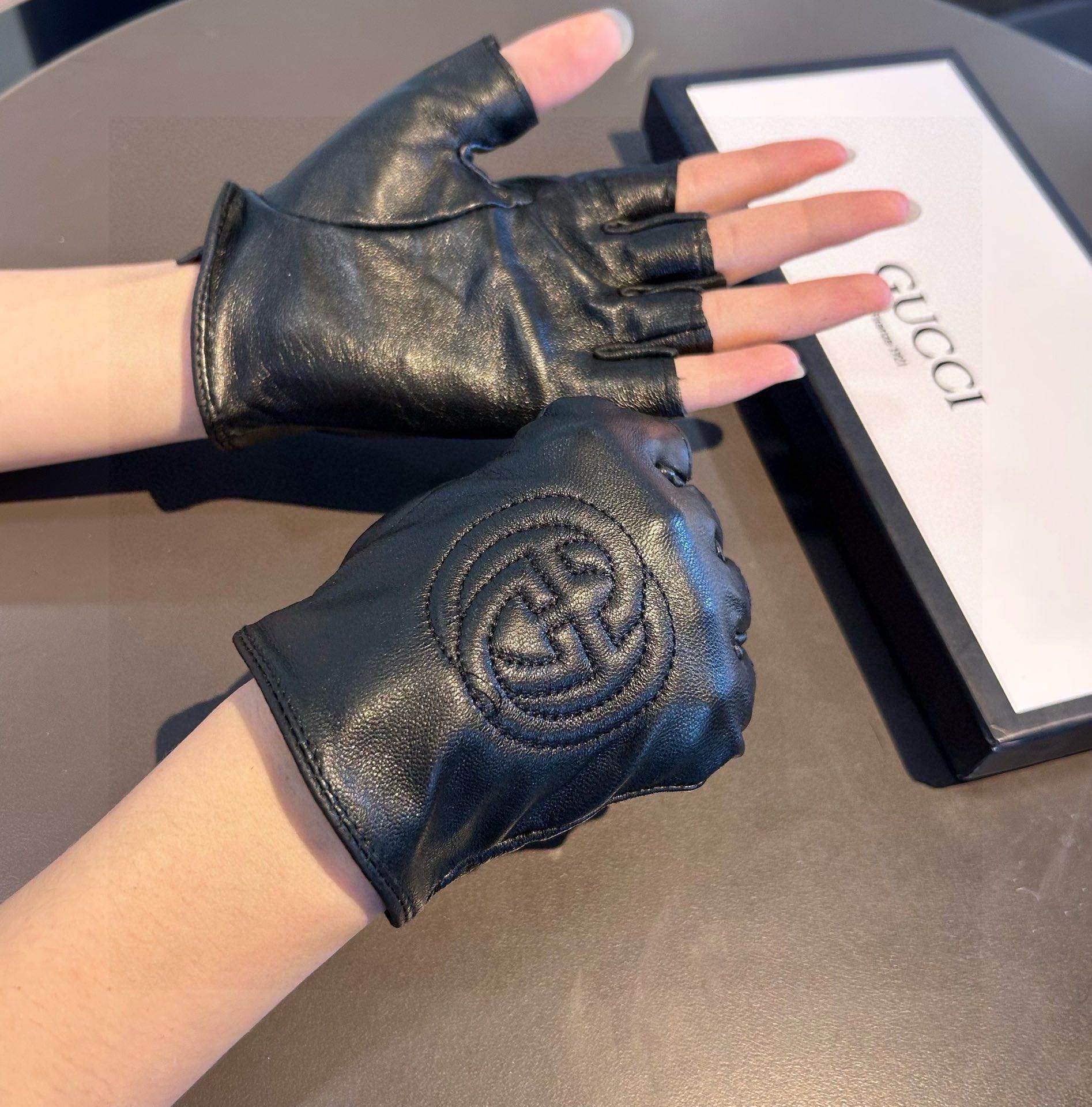 Gucci Guantes Cachemira Piel de oveja