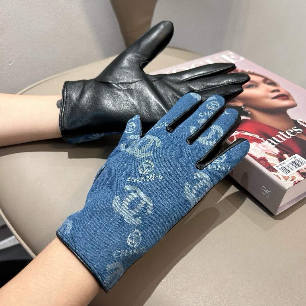 ¿Qué mejor diseñador REPLICAS?
 Chanel Guantes Algodón bruto azul Piel de oveja Colección otoño – invierno Fashion