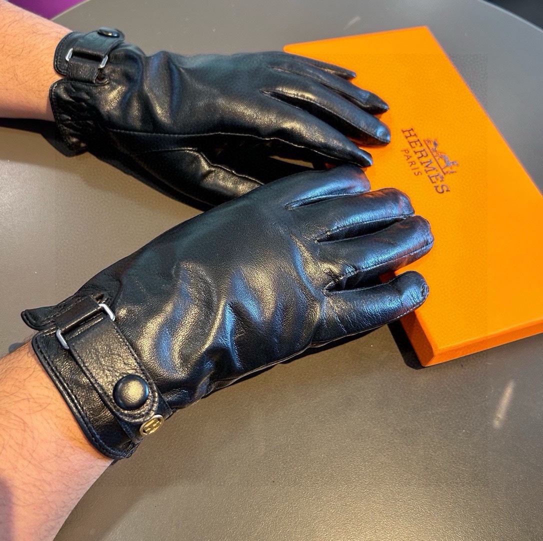 Hermes Guantes Hombres Piel de oveja