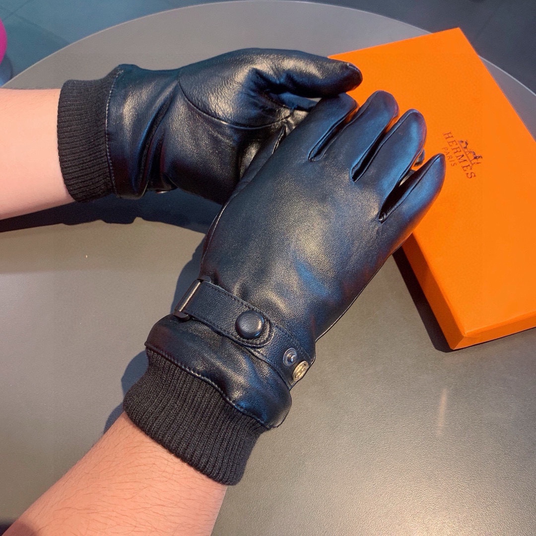 Hermes Guantes Hombres Piel de oveja