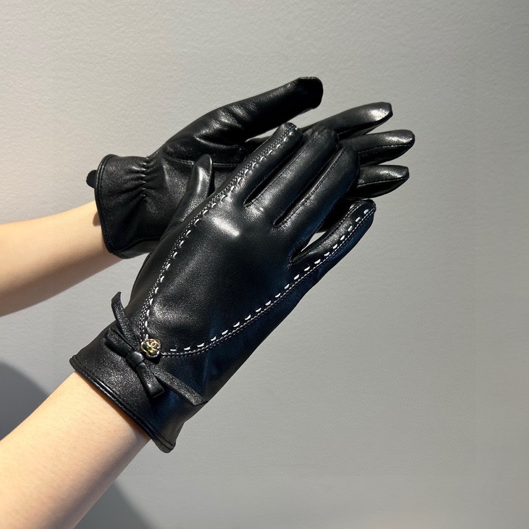 Chanel Guantes Mujeres Cachemira Piel de oveja